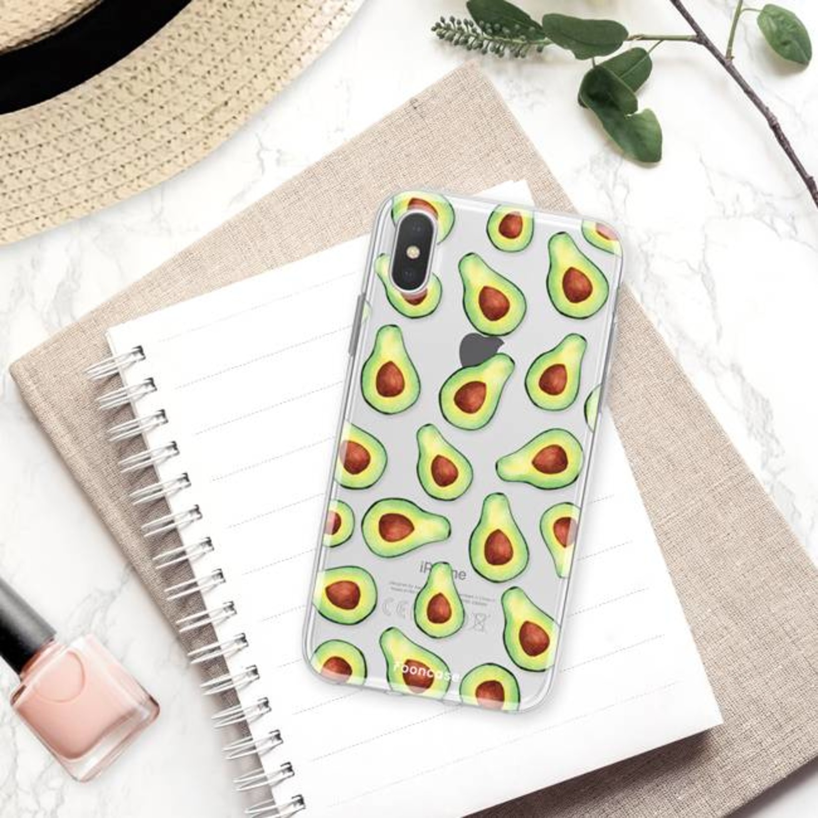 FOONCASE iPhone X hoesje TPU Soft Case - Back Cover - Avocado