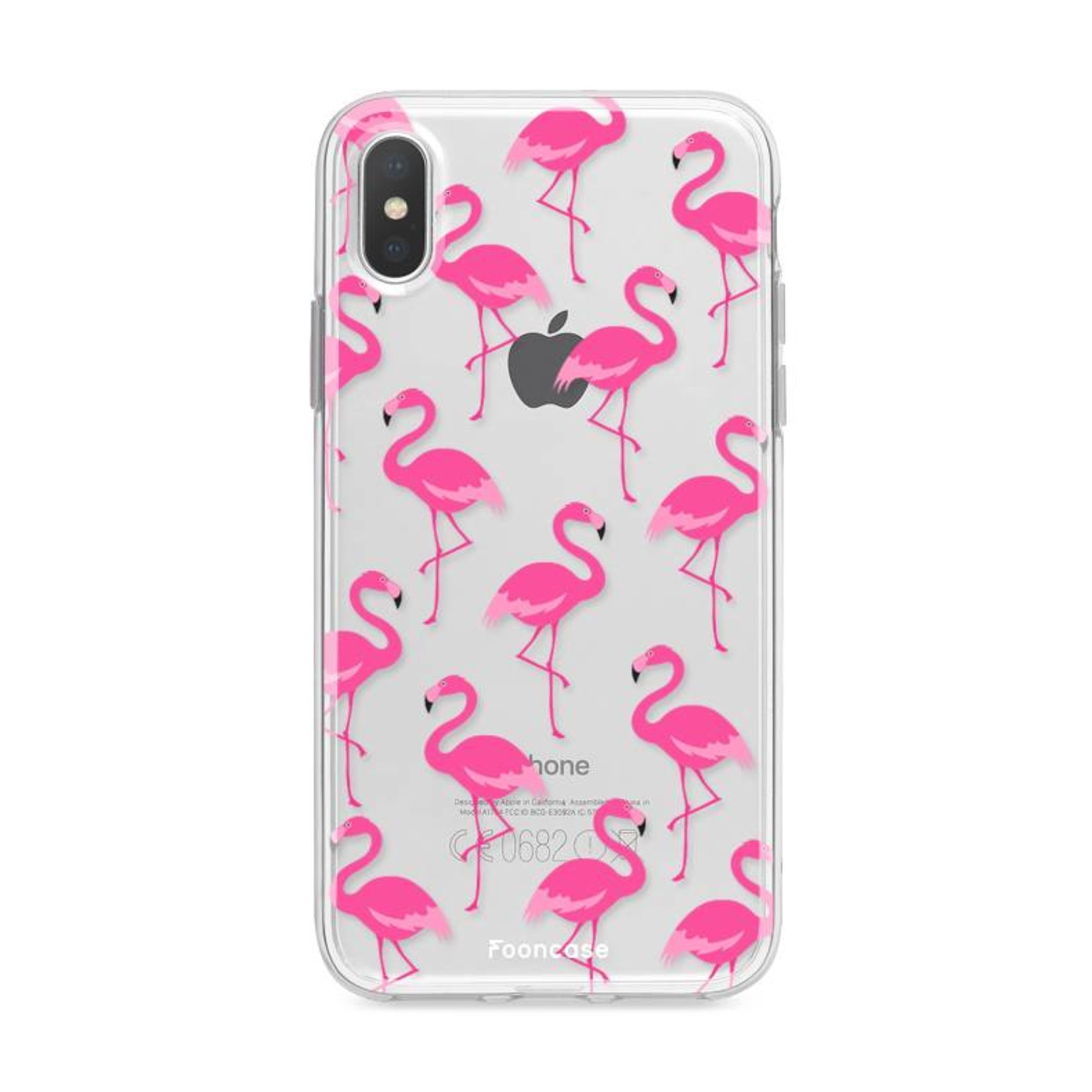 FOONCASE iPhone X hoesje TPU Soft Case - Back Cover - Flamingo