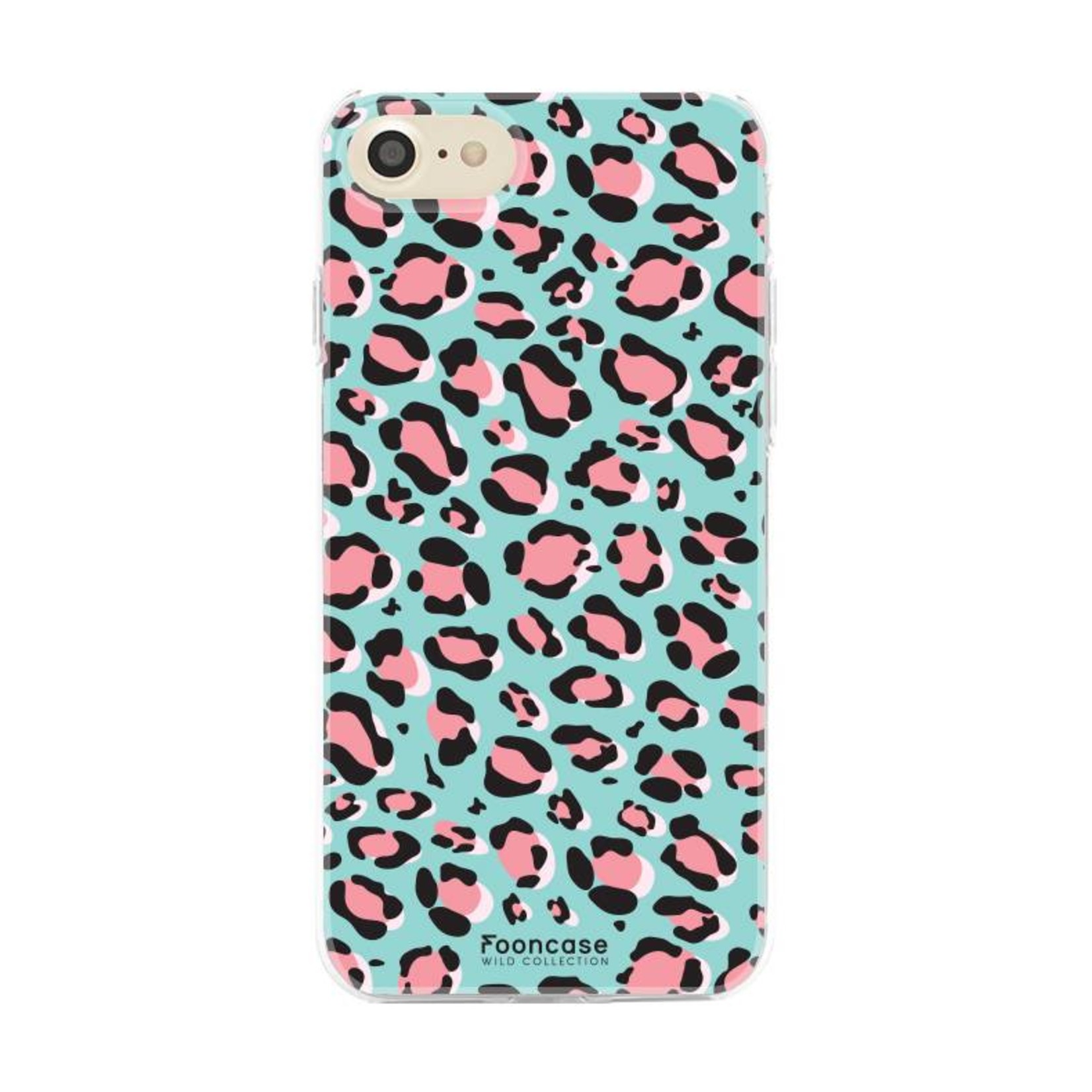 FOONCASE iPhone 8 hoesje TPU Soft Case - Back Cover - Luipaard / Leopard print / Blauw
