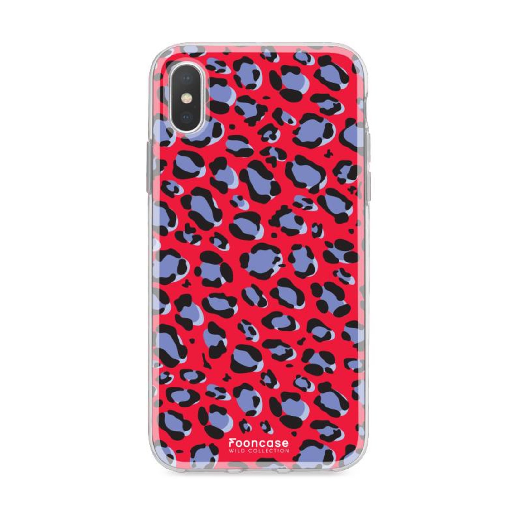 FOONCASE iPhone X hoesje TPU Soft Case - Back Cover - Luipaard / Leopard print / Rood