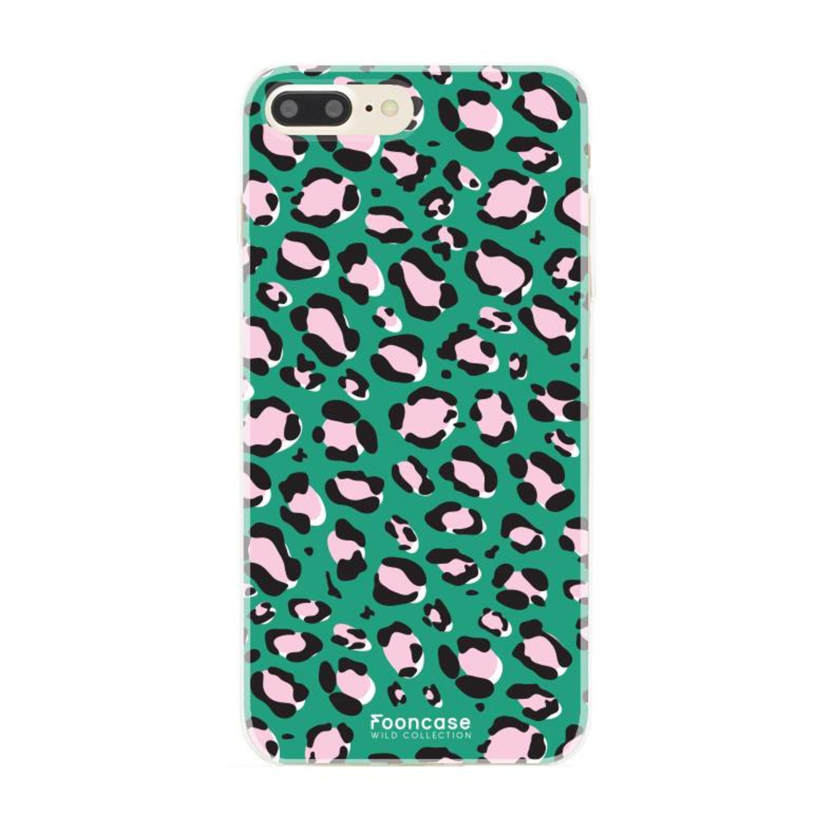 FOONCASE iPhone 7 Plus hoesje TPU Soft Case - Back Cover - Luipaard / Leopard print / Groen