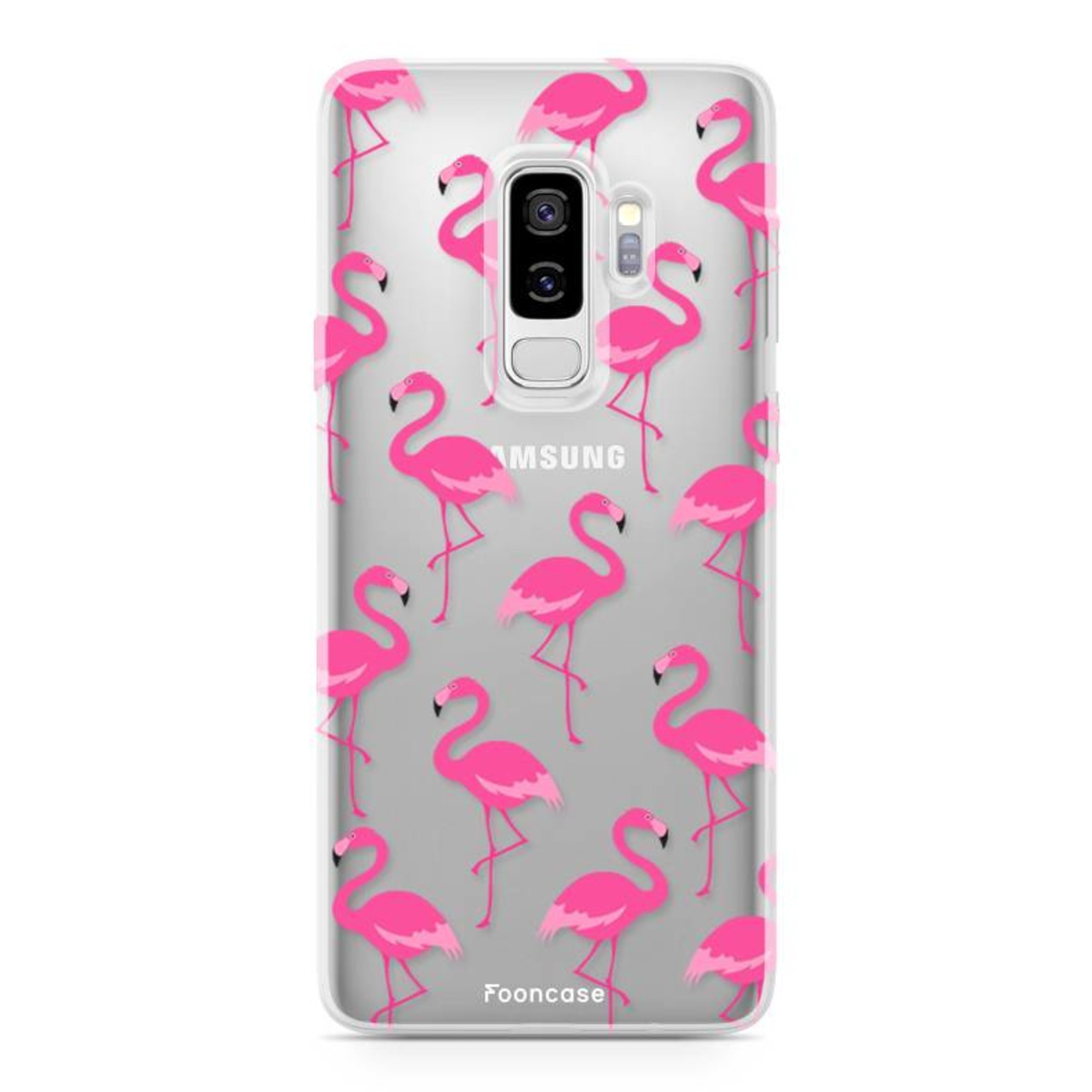 FOONCASE Samsung Galaxy S9 Plus hoesje TPU Soft Case - Back Cover - Flamingo