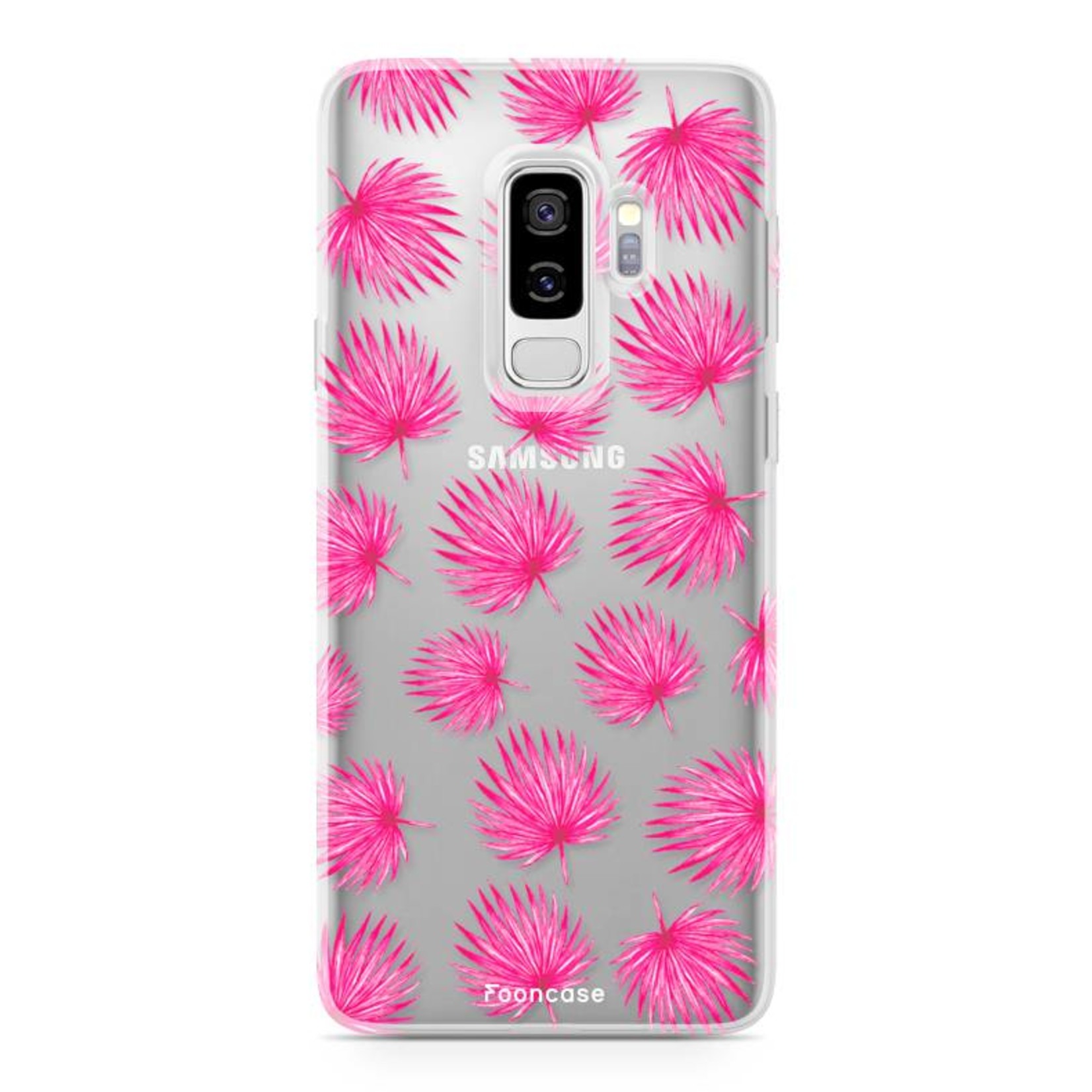 FOONCASE Samsung Galaxy S9 Plus Cover - Foglie rosa