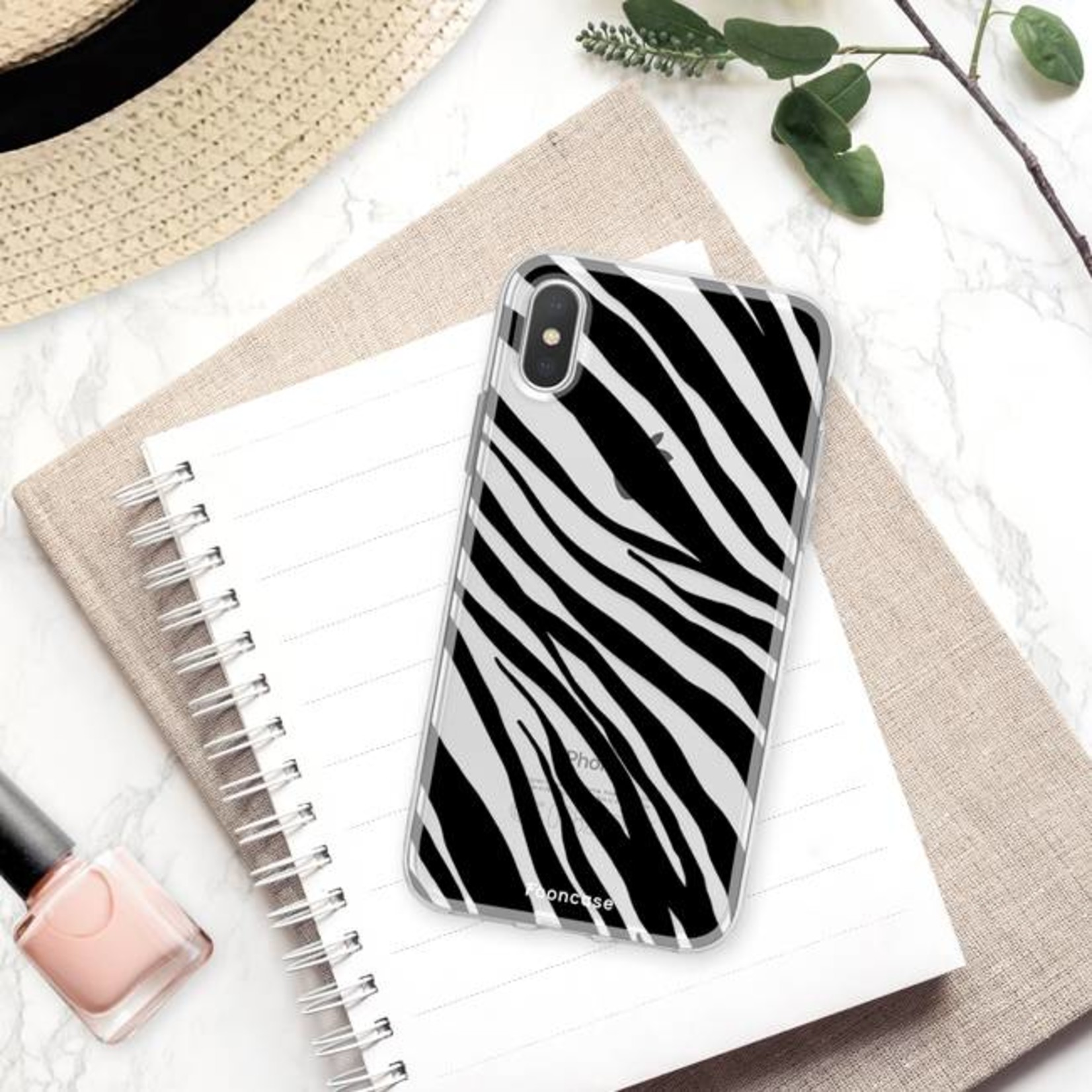 FOONCASE iPhone XS hoesje TPU Soft Case - Back Cover - Zebra print