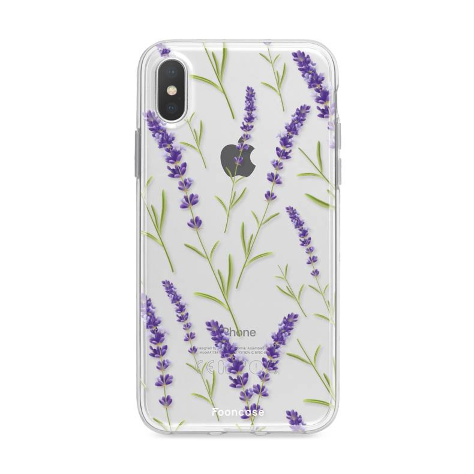 FOONCASE Fooncase Hoesje Geschikt voor iPhone XS Max - Shockproof Case - Back Cover / Soft Case - Purple Flower / Paarse bloemen