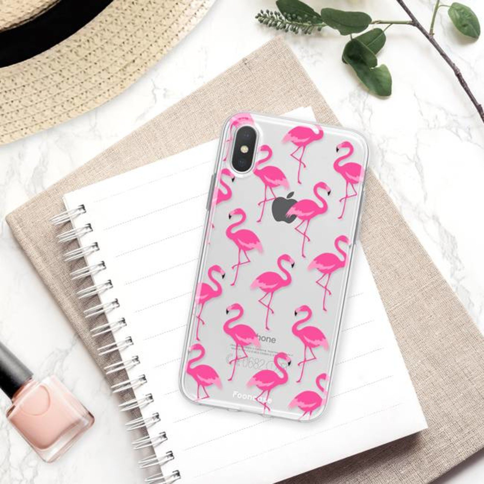 FOONCASE iPhone XS Max hoesje TPU Soft Case - Back Cover - Flamingo