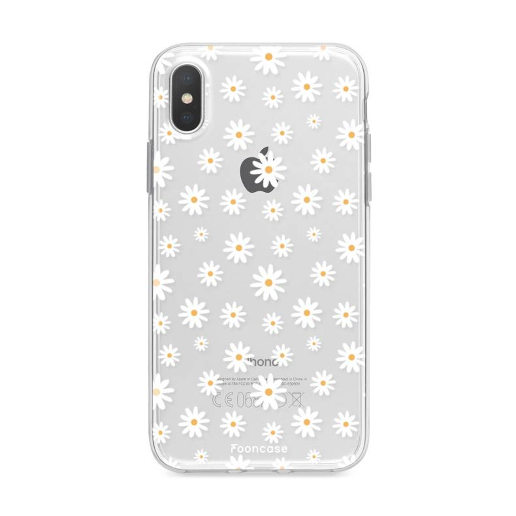 FOONCASE Fooncase Hoesje Geschikt voor iPhone XS Max - Shockproof Case - Back Cover / Soft Case - Madeliefjes