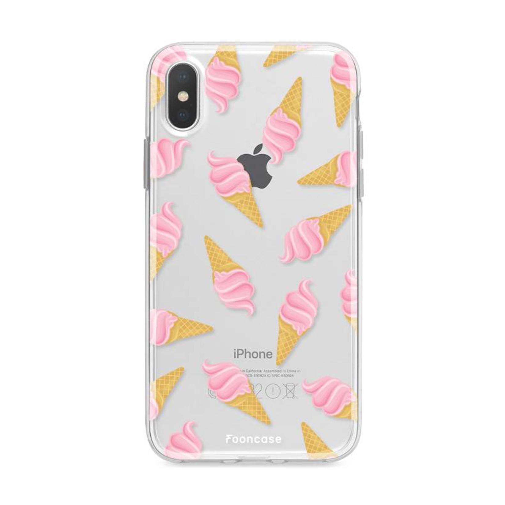 FOONCASE iPhone XS Max hoesje TPU Soft Case - Back Cover - Ice Ice Baby / Ijsjes / Roze ijsjes