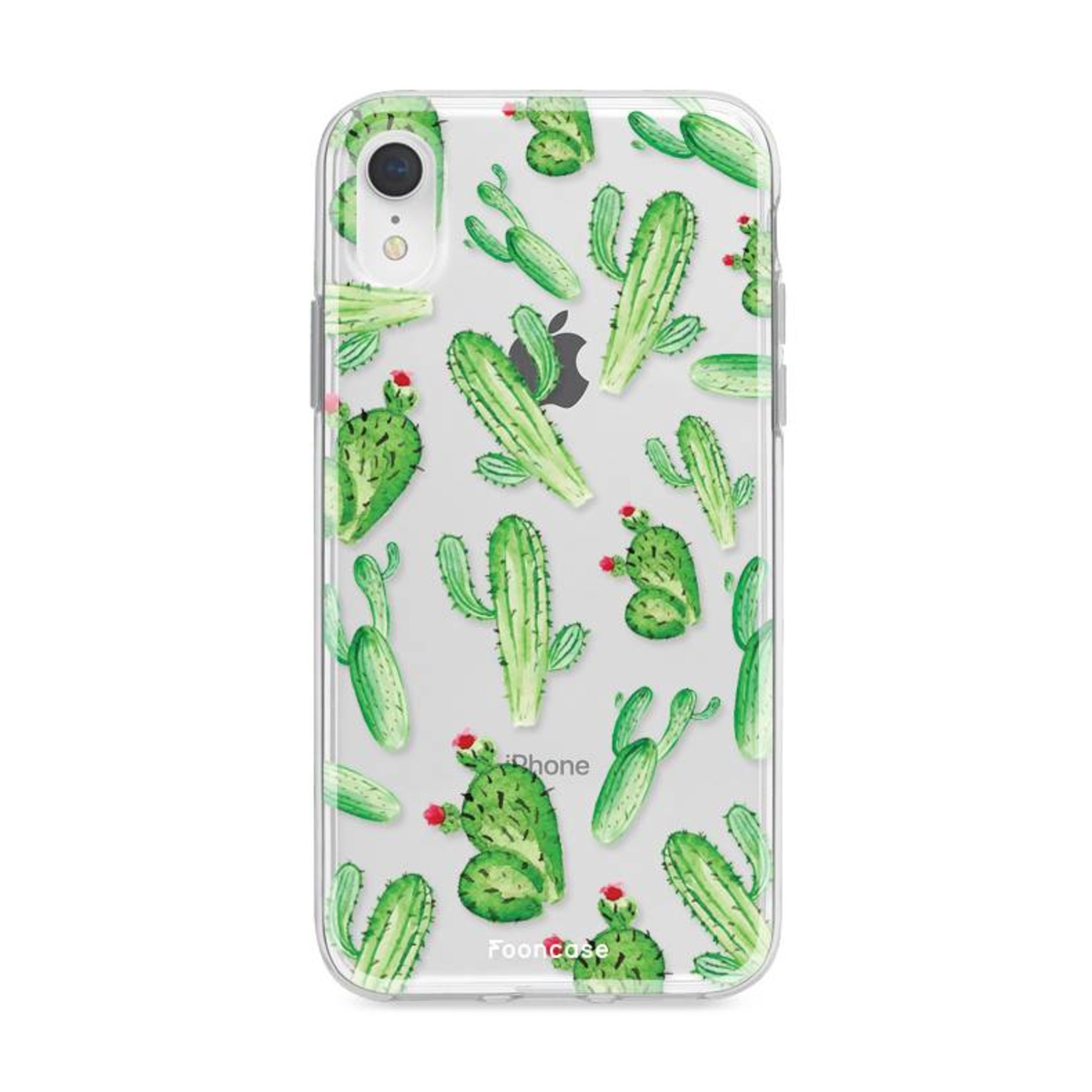 FOONCASE Fooncase Hoesje Geschikt voor iPhone XR - Shockproof Case - Back Cover / Soft Case - Cactus
