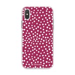 FOONCASE Iphone X - POLKA COLLECTION / Bordeaux Rood