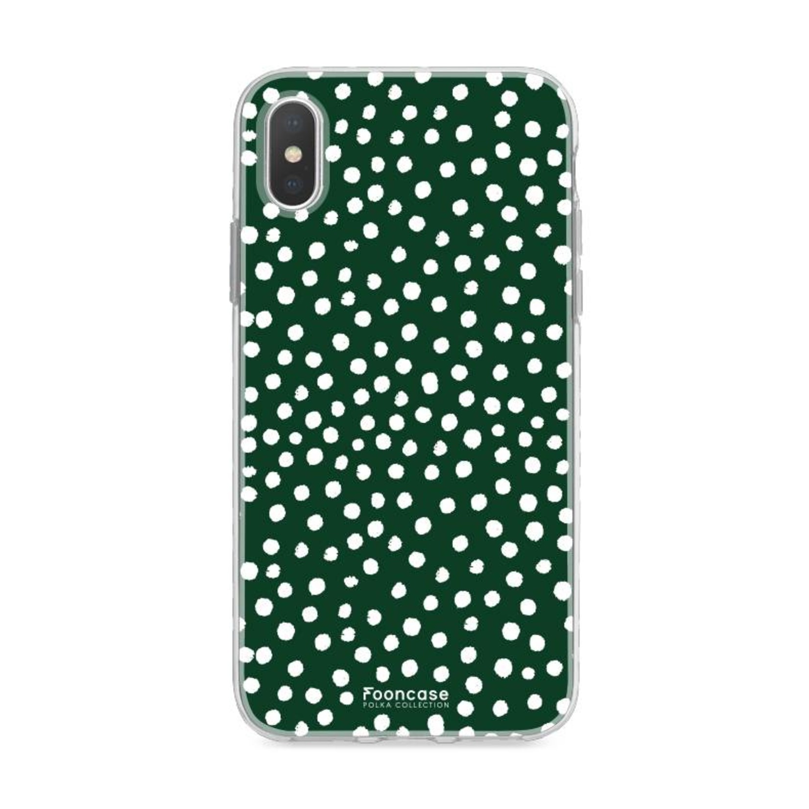 FOONCASE Iphone X - POLKA COLLECTION / Verde scuro