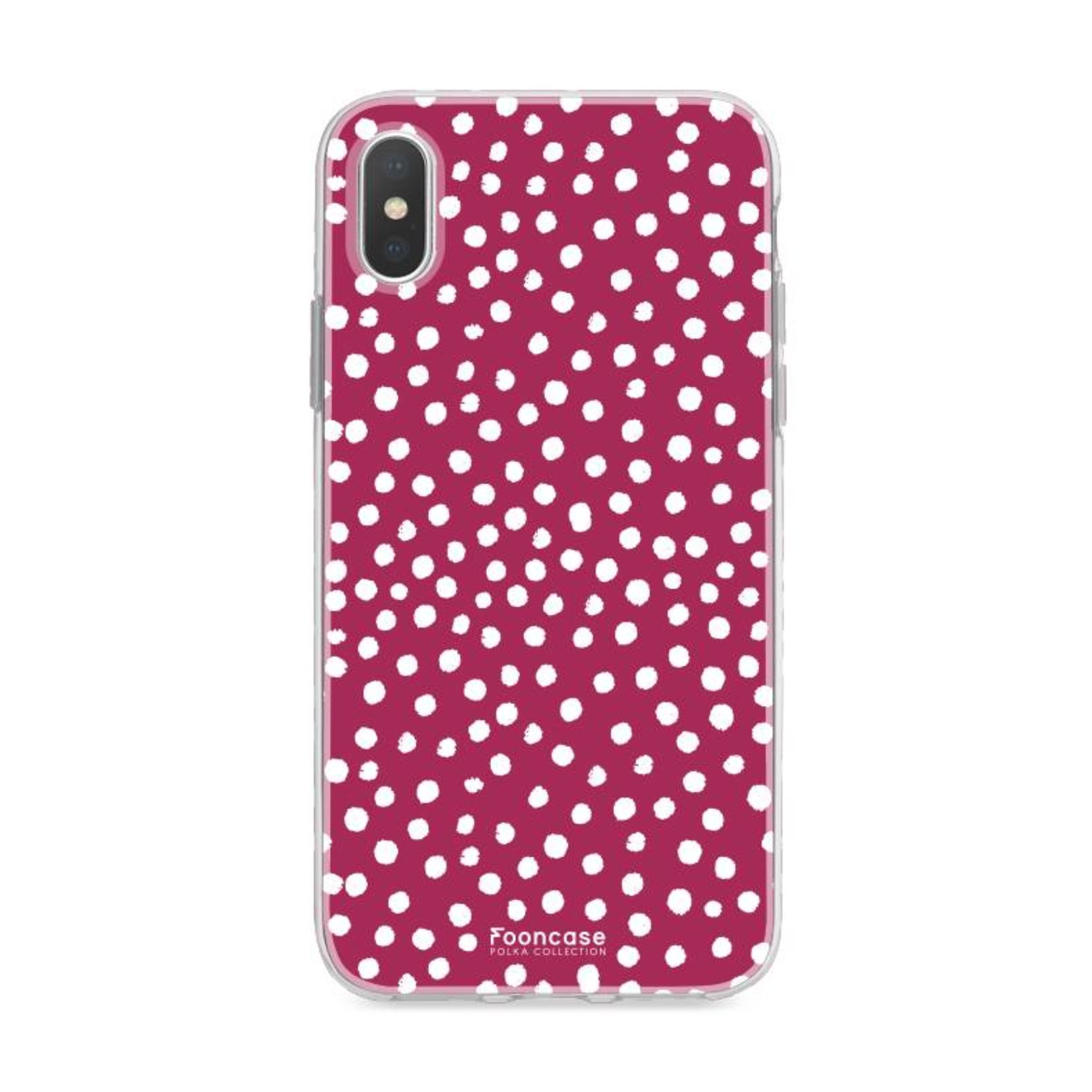 FOONCASE Iphone XS - POLKA COLLECTION / BordeauXS Red