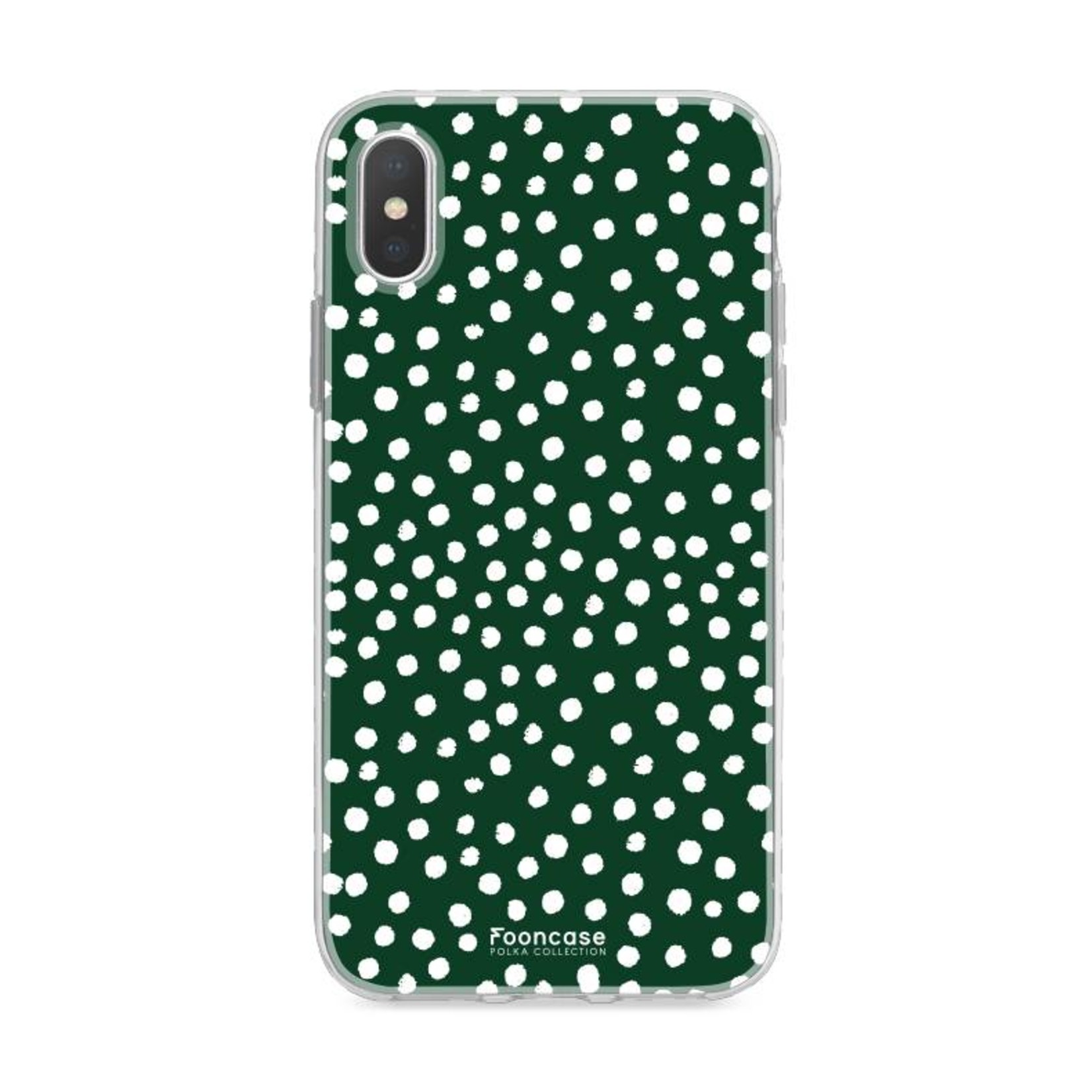 FOONCASE Iphone XS - POLKA COLLECTION / Dark green