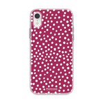 FOONCASE Iphone XR - POLKA COLLECTION / Bordeaux Rood
