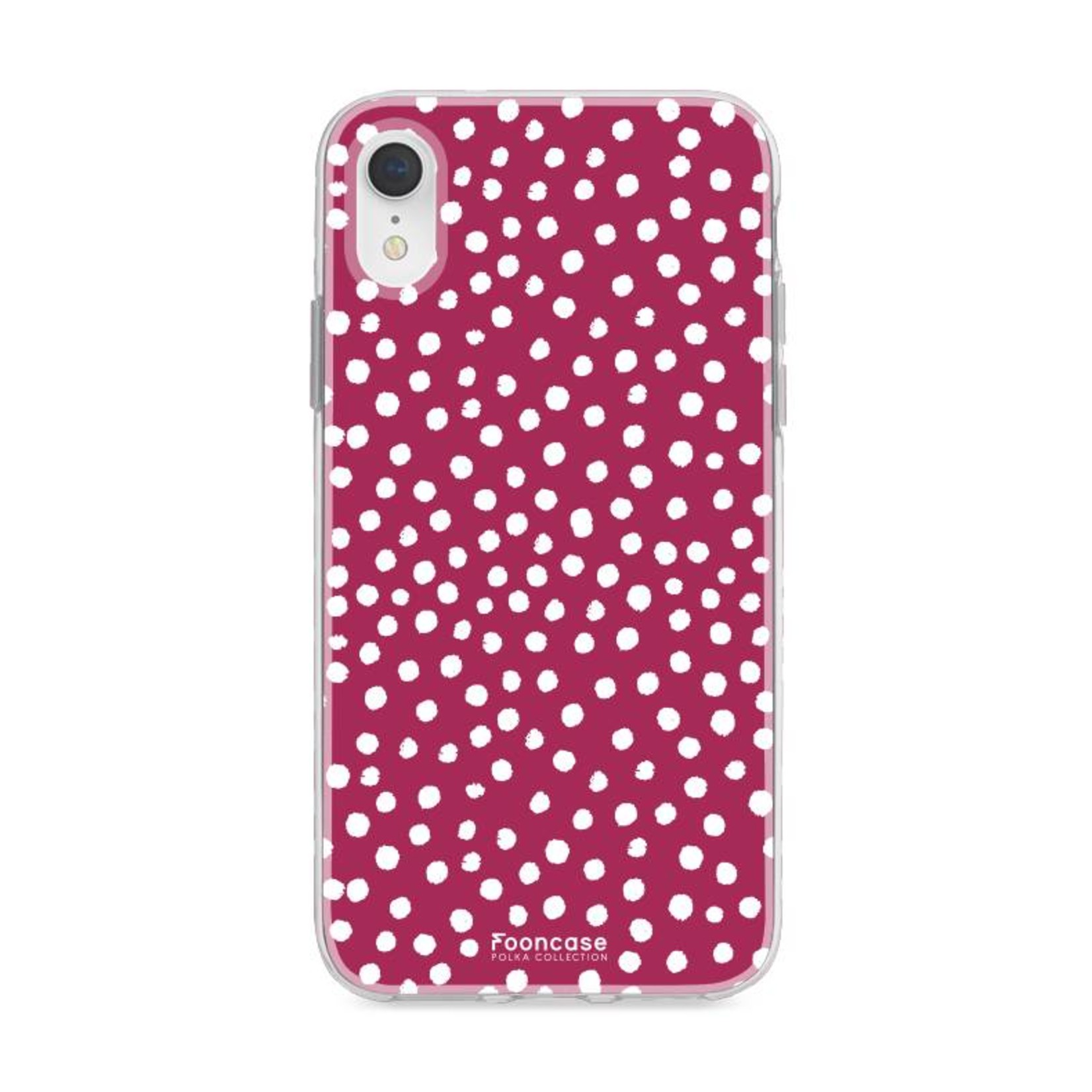 FOONCASE Iphone XR - POLKA COLLECTION / Bordeaux Rot