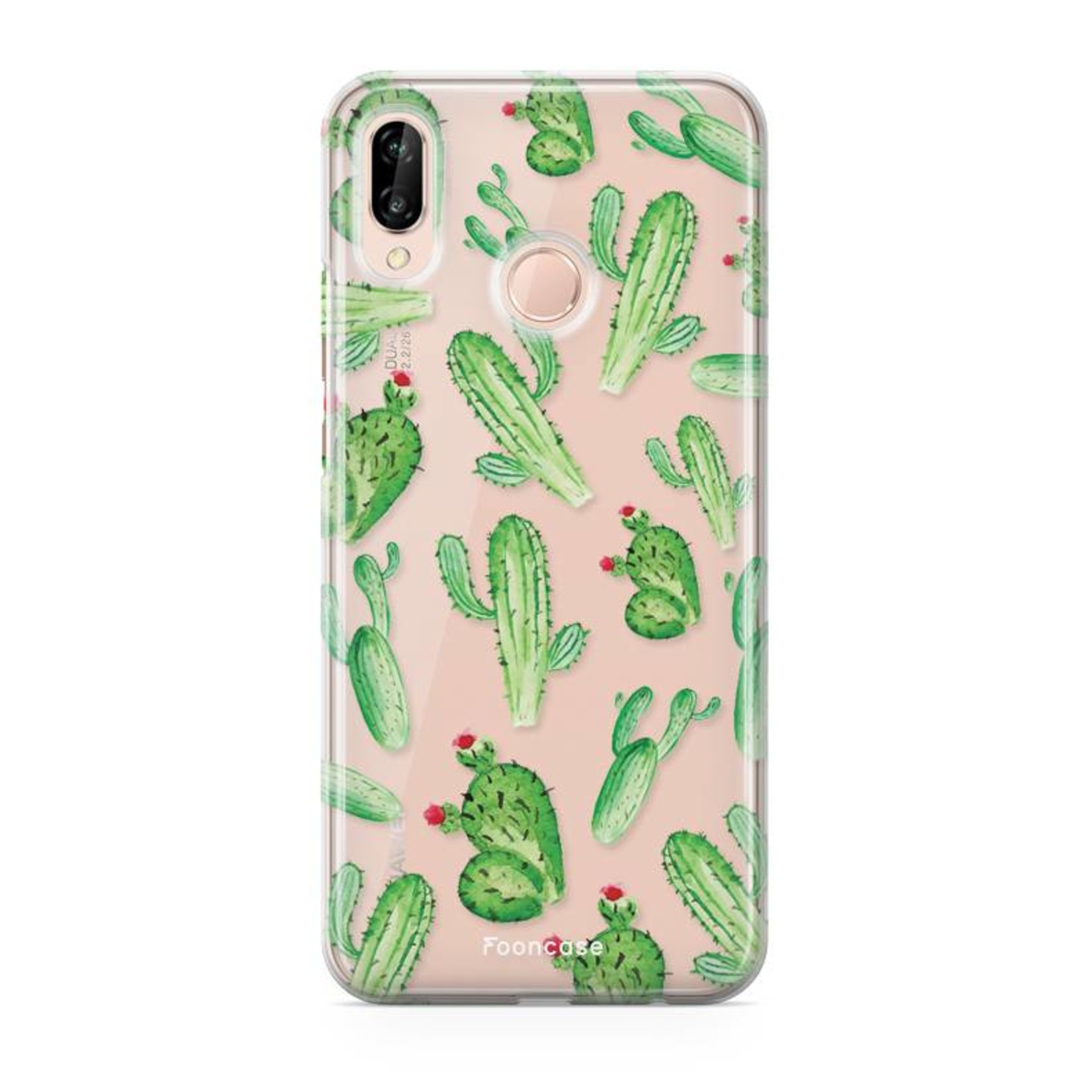 FOONCASE Fooncase Hoesje Geschikt voor Huawei P20 Lite - Shockproof Case - Back Cover / Soft Case - Cactus