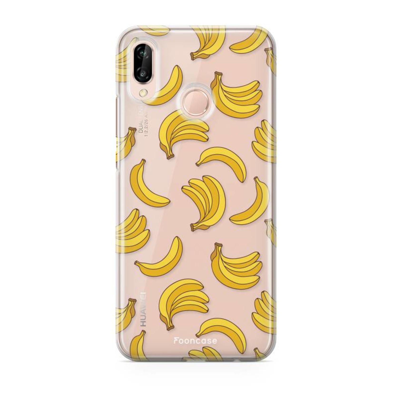 FOONCASE Fooncase Hoesje Geschikt voor Huawei P20 Lite - Soft Case Hoesje - Back Cover- Bananas / Banaan / Bananen