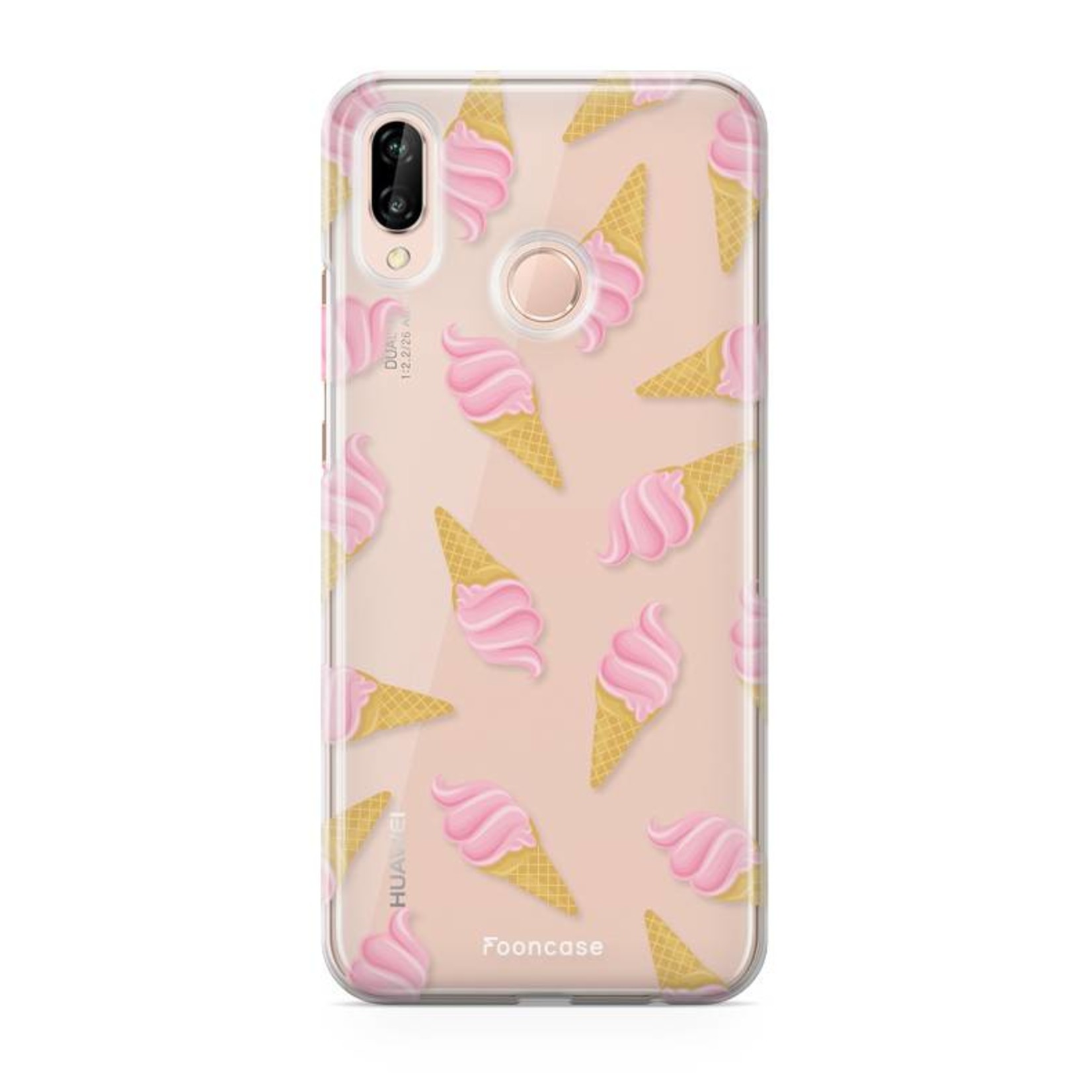 FOONCASE Fooncase Hoesje Geschikt voor Huawei P20 Lite - Shockproof Case - Back Cover / Soft Case - Ice Ice Baby / Ijsjes / Roze ijsjes