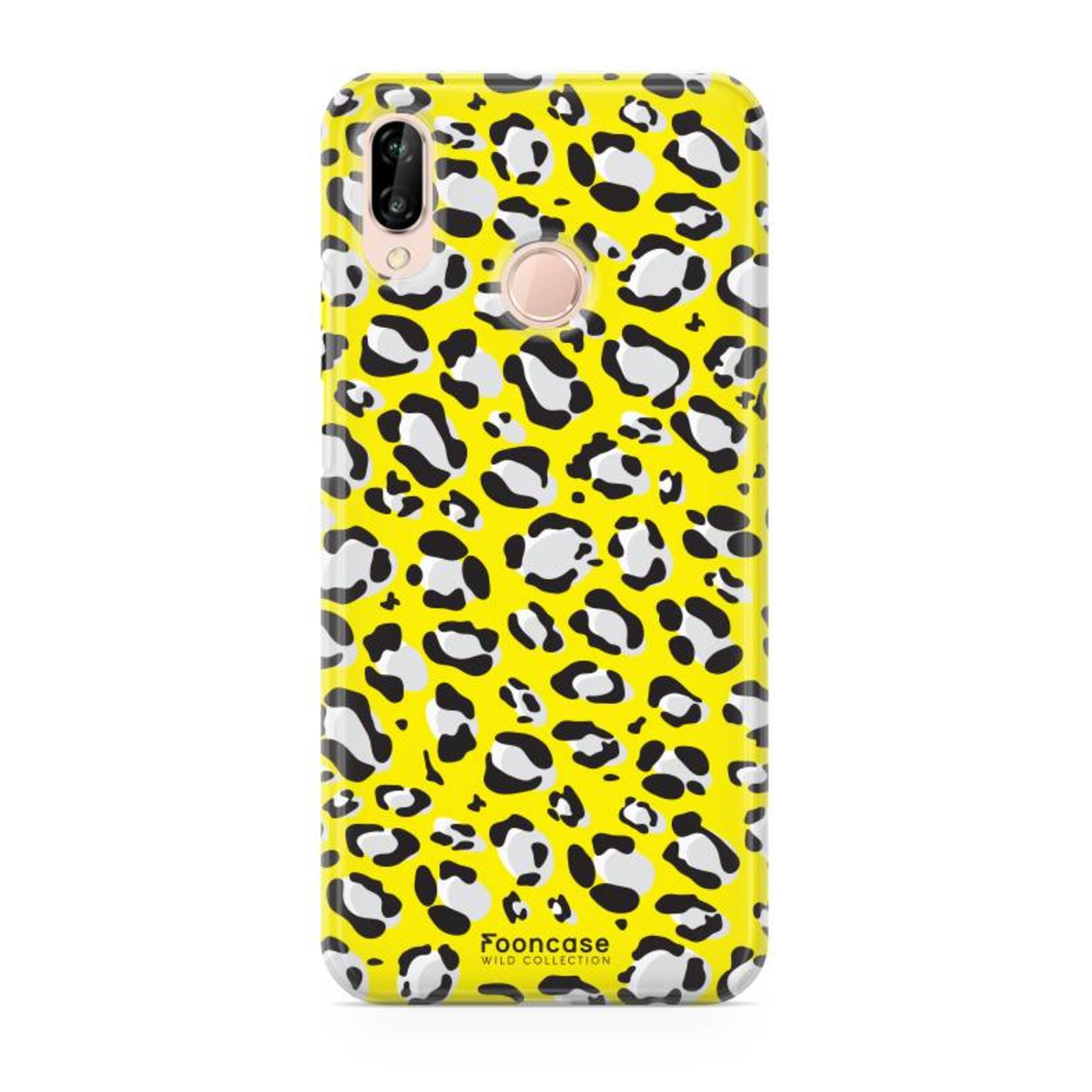 FOONCASE Huawei P20 Lite hoesje TPU Soft Case - Back Cover - Luipaard / Leopard print / Geel