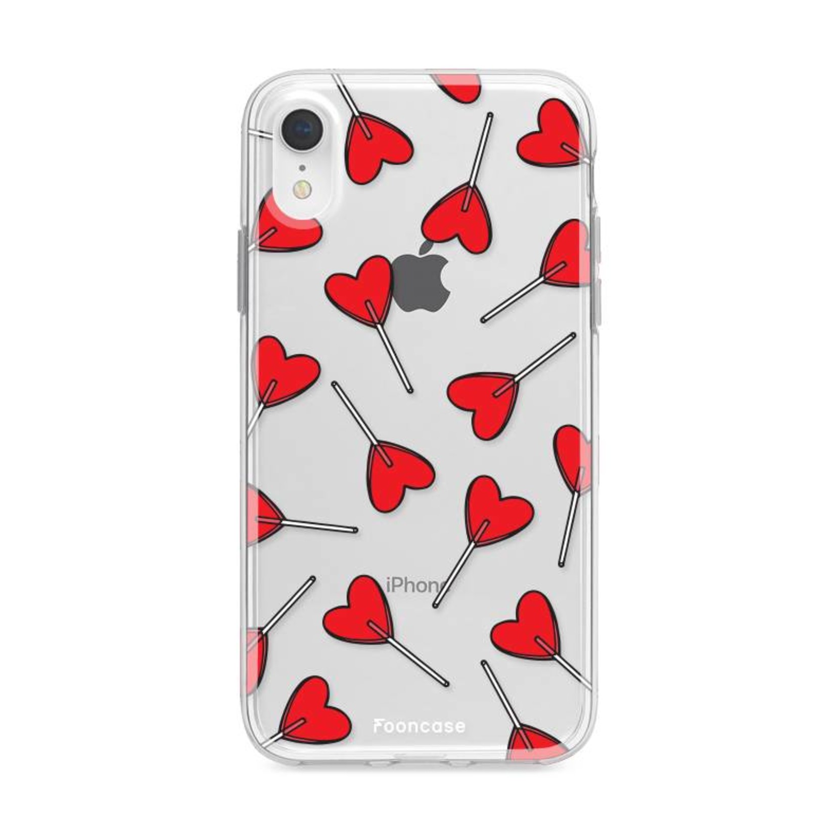 FOONCASE Fooncase Hoesje Geschikt voor iPhone XR - Shockproof Case - Back Cover / Soft Case - Love Pop