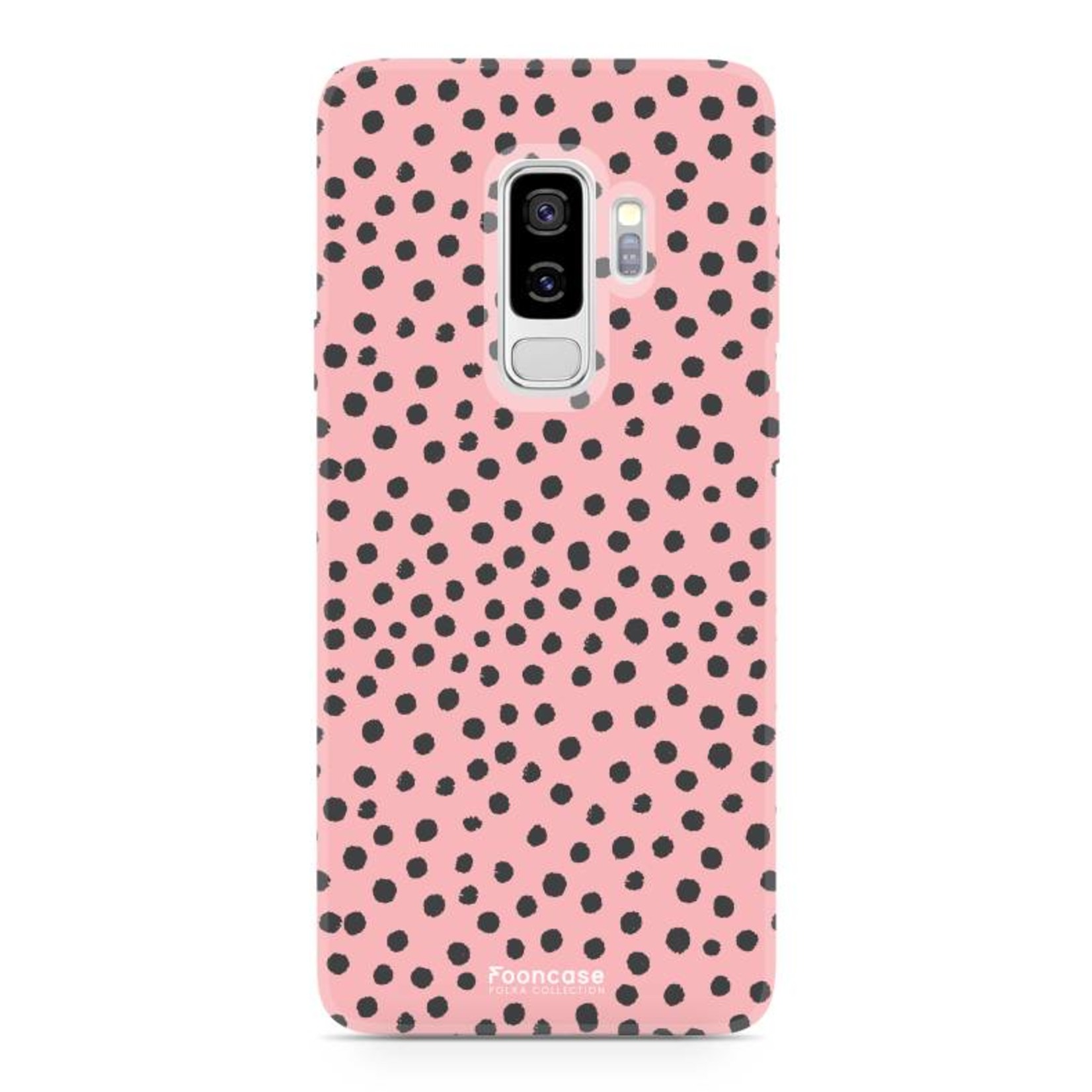 FOONCASE Samsung Galaxy S9 Plus hoesje TPU Soft Case - Back Cover - POLKA / Stipjes / Stippen / Roze