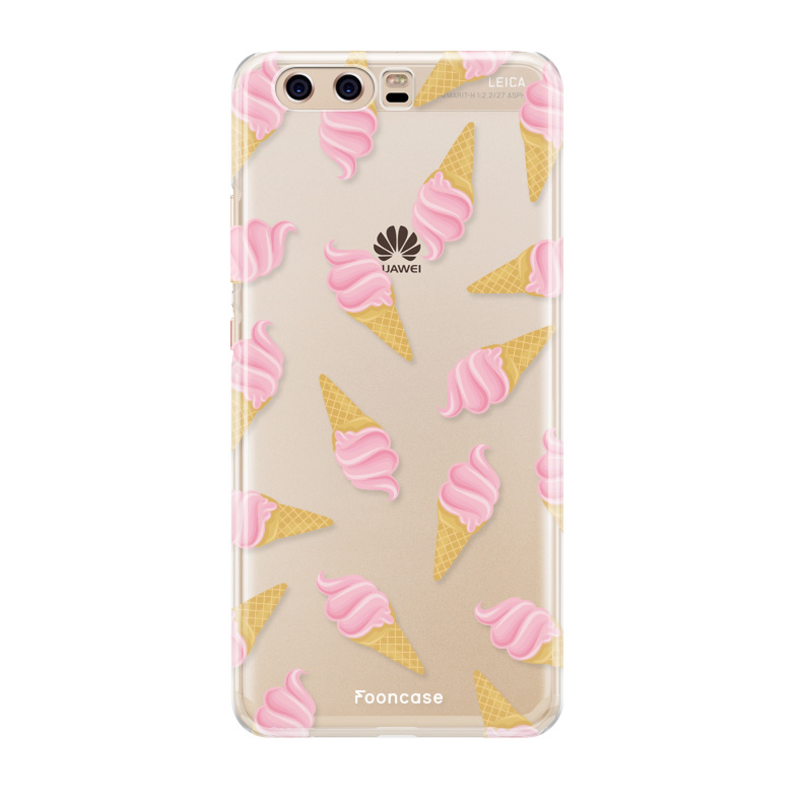 FOONCASE Huawei P10 hoesje TPU Soft Case - Back Cover - Ice Ice Baby / Ijsjes / Roze ijsjes