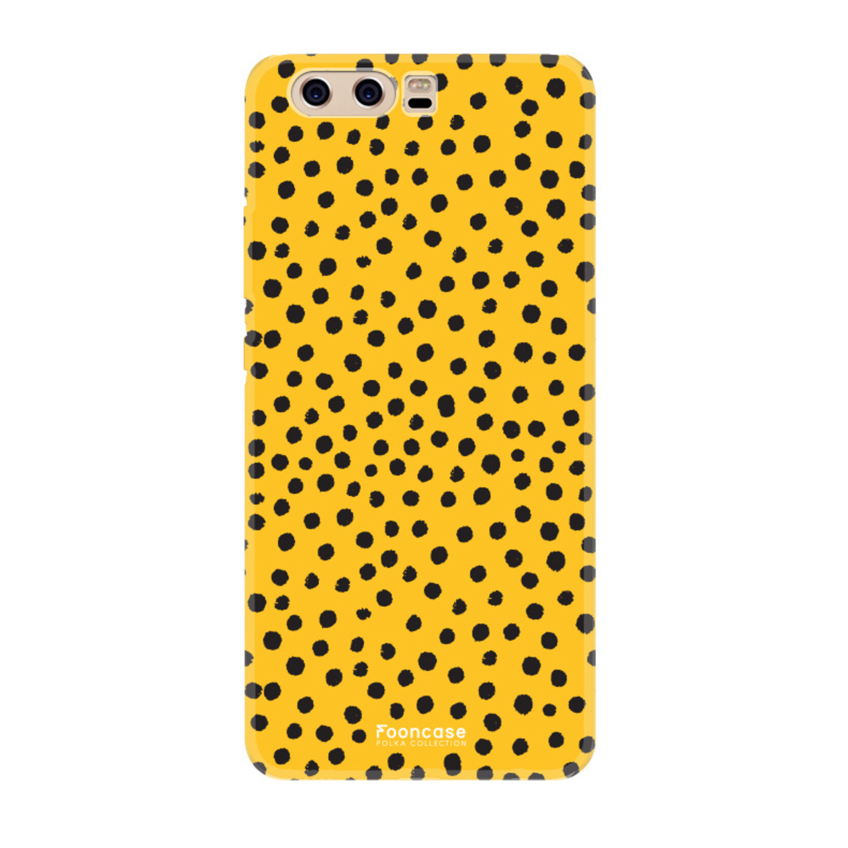 FOONCASE Huawei P10 hoesje TPU Soft Case - Back Cover - POLKA / Stipjes / Stippen / Okergeel