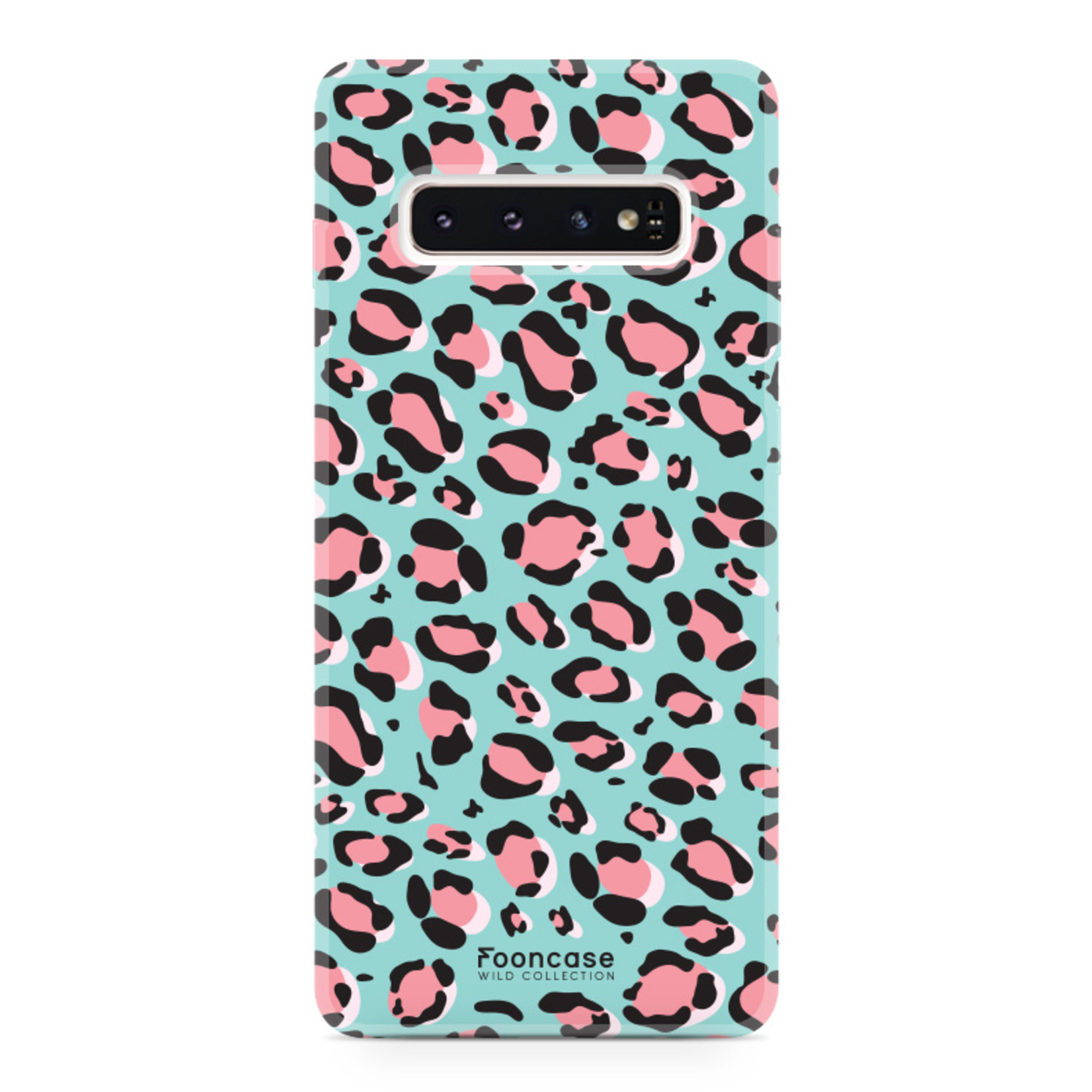 FOONCASE Samsung Galaxy S10 Plus hoesje TPU Soft Case - Back Cover - Luipaard / Leopard print / Blauw