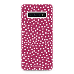 FOONCASE Samsung Galaxy S10 Plus - POLKA COLLECTION / Rosso