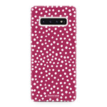 FOONCASE Samsung Galaxy S10 - POLKA COLLECTION / Red