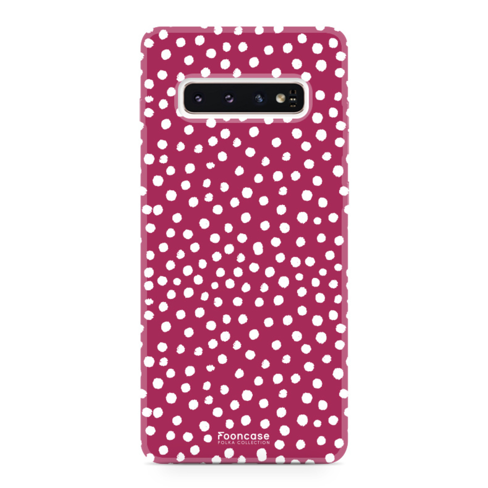 FOONCASE Samsung Galaxy S10 hoesje TPU Soft Case - Back Cover - POLKA / Stipjes / Stippen / Rood