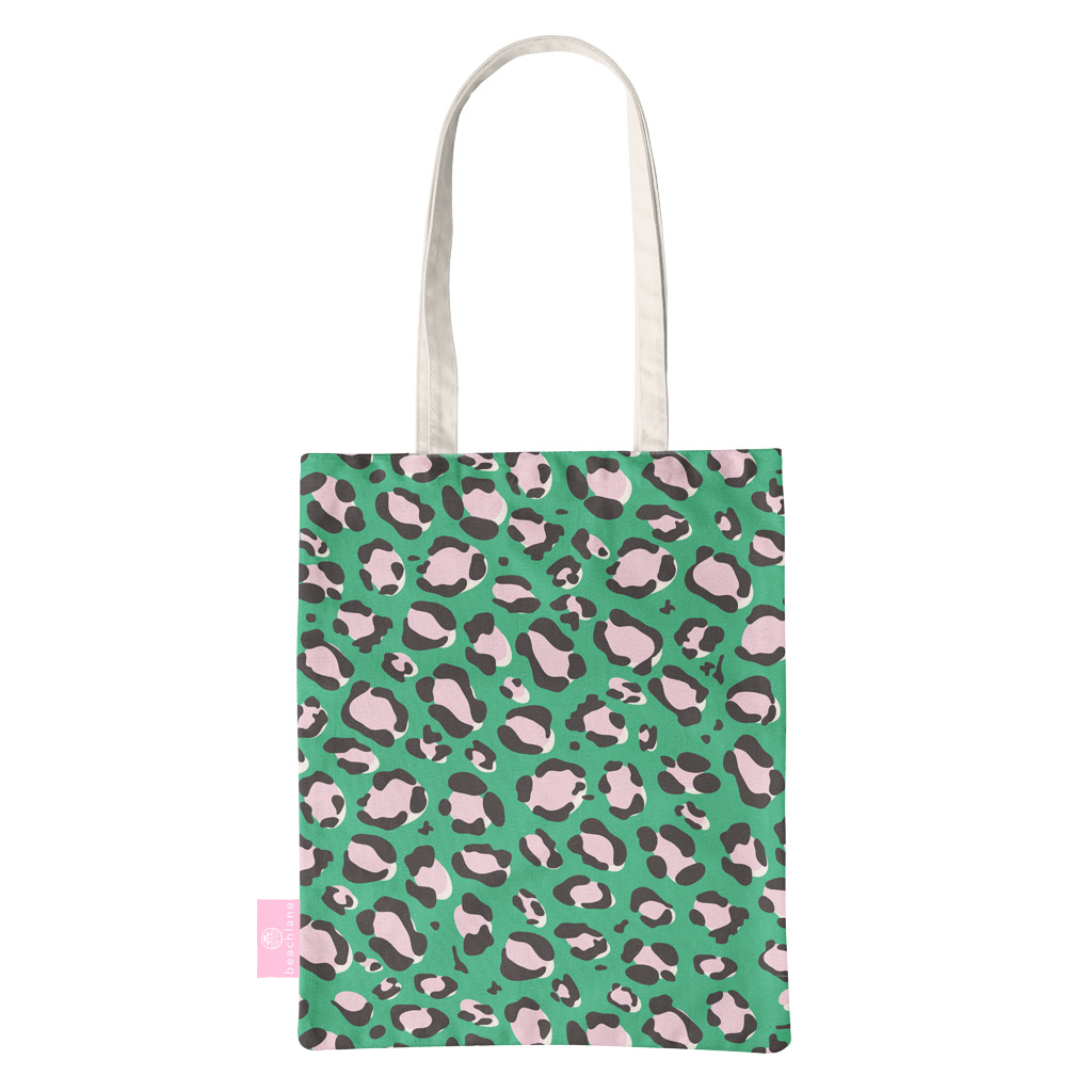 green canvas tote bag