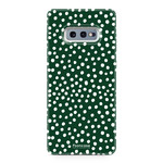 FOONCASE Samsung Galaxy S10e - POLKA COLLECTION / Dunkelgrün