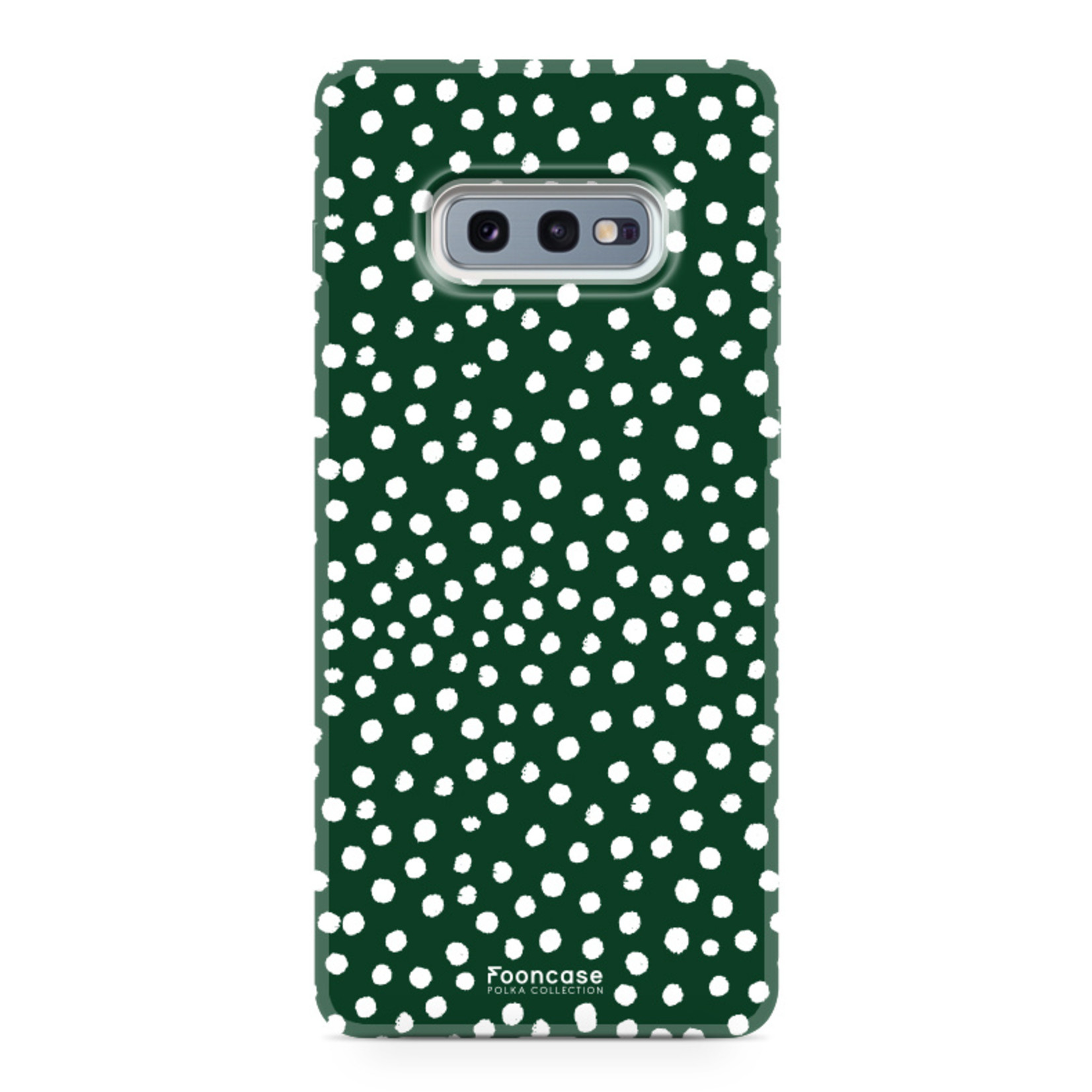 FOONCASE Samsung Galaxy S10e - POLKA COLLECTION / Dark green