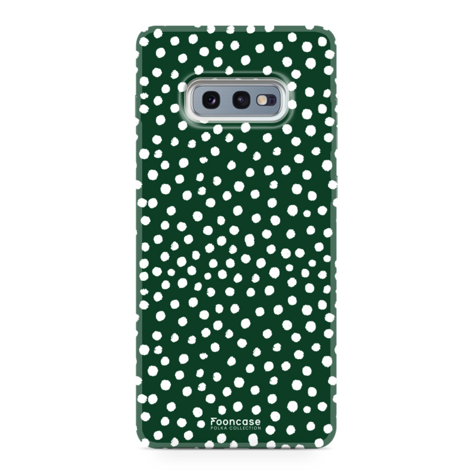 FOONCASE Samsung Galaxy S10e - POLKA COLLECTION / Dunkelgrün