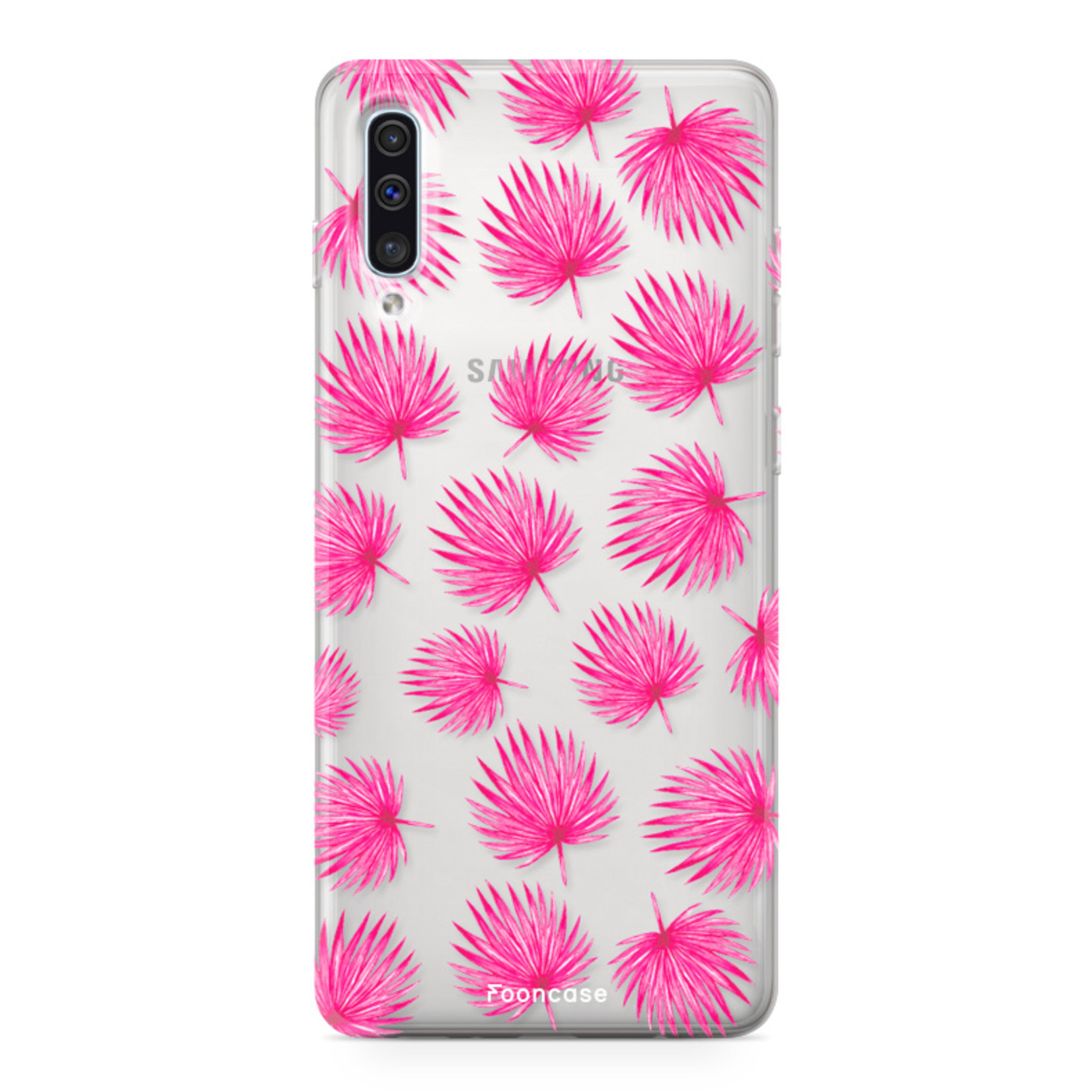 FOONCASE Samsung Galaxy A50 Cover - Foglie rosa