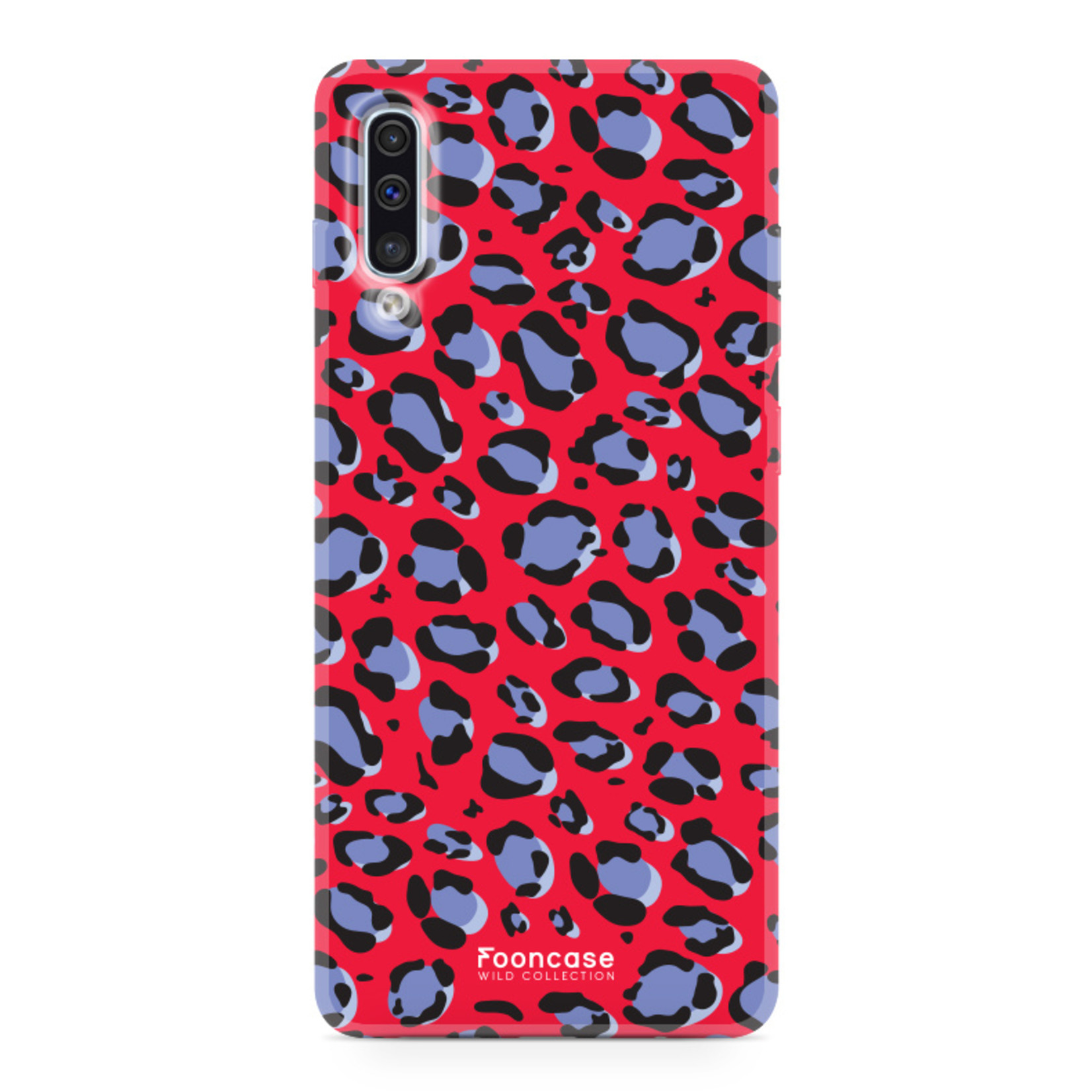 FOONCASE Samsung Galaxy A50 hoesje TPU Soft Case - Back Cover - Luipaard / Leopard print / Rood