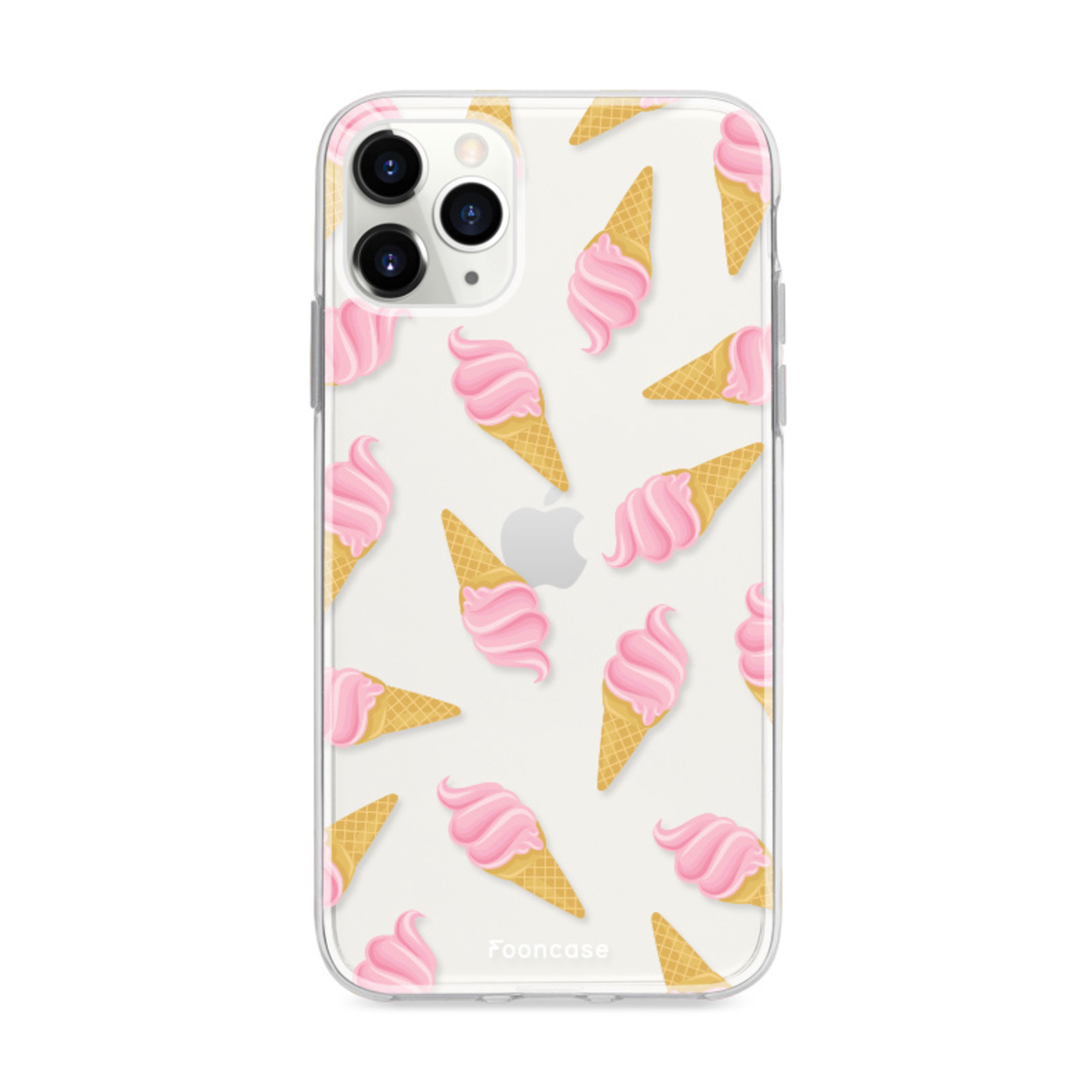 FOONCASE Fooncase Hoesje Geschikt voor iPhone 11 Pro - Shockproof Case - Back Cover / Soft Case - Ice Ice Baby / Ijsjes / Roze ijsjes