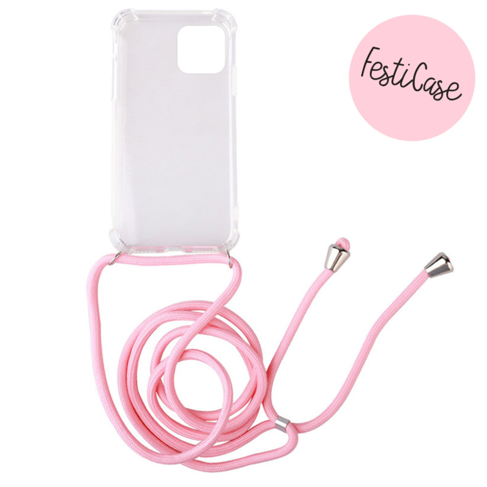 FOONCASE IPhone 11 Pro - Festicase Rosa (Handyhülle mit Band)