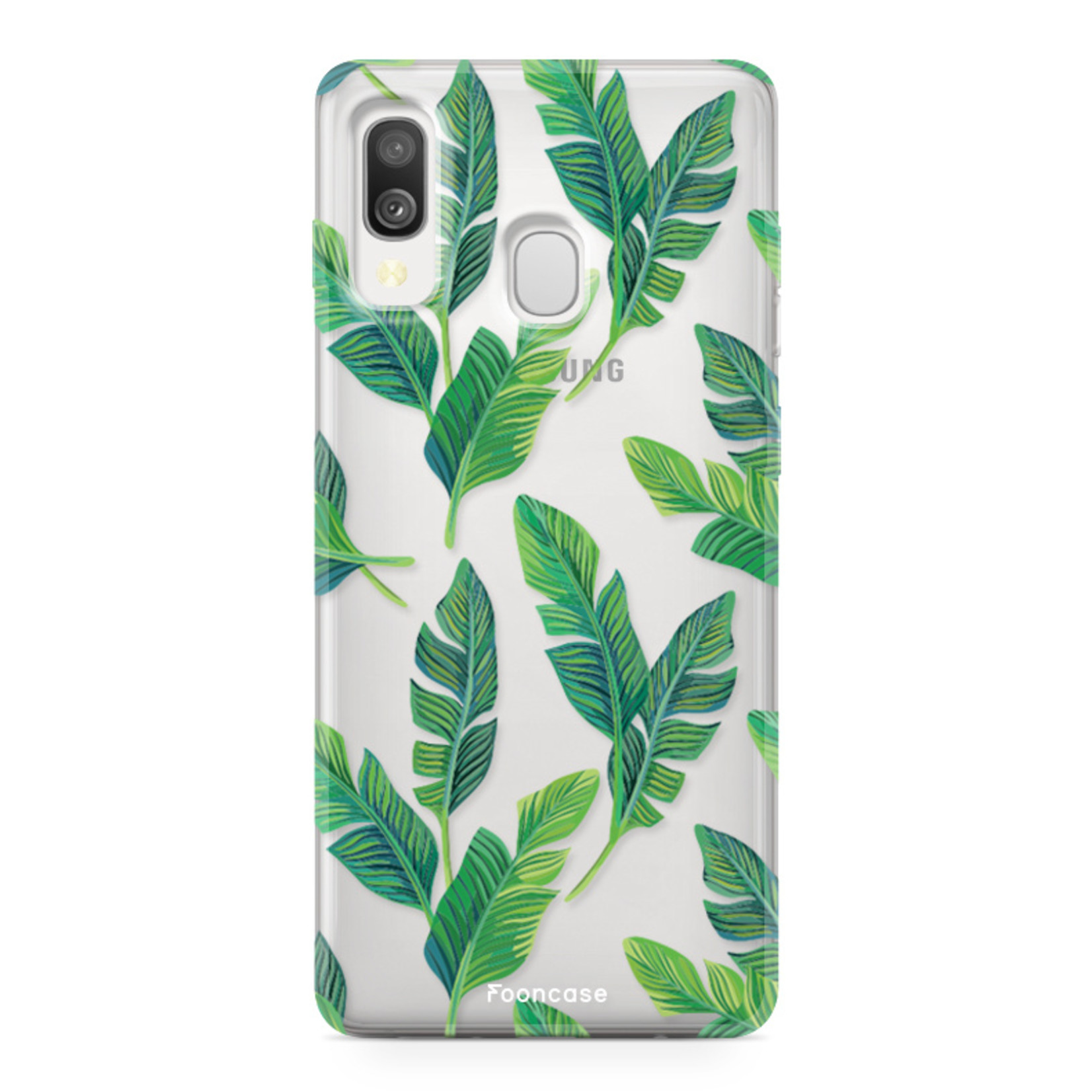 Samsung Galaxy A40 hoesje TPU Soft Case - Back Cover - Banana leaves / Bananen bladeren