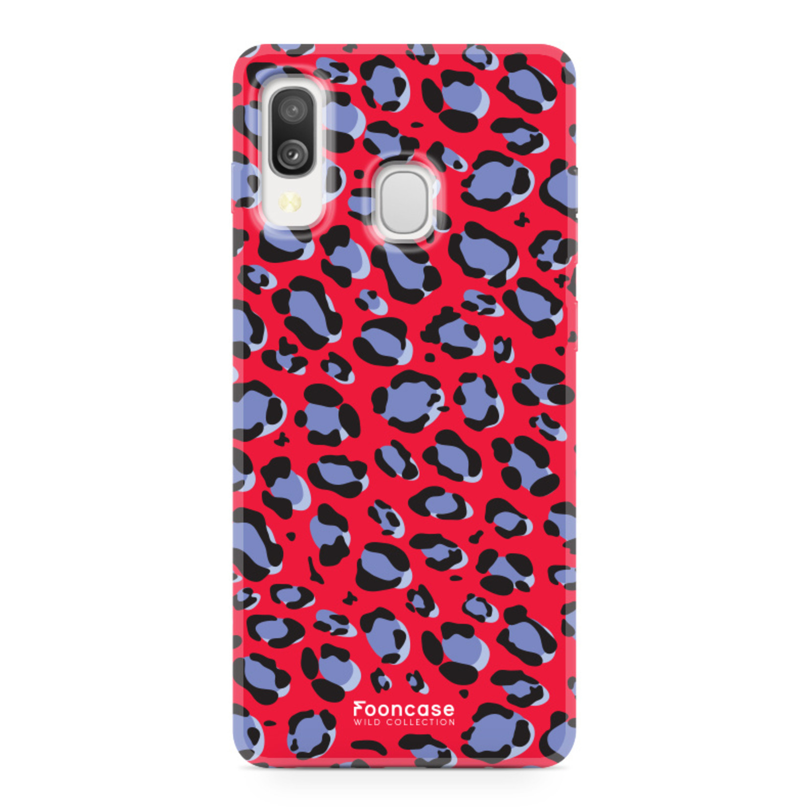 Samsung Galaxy A40 hoesje TPU Soft Case - Back Cover - Luipaard / Leopard print / Rood