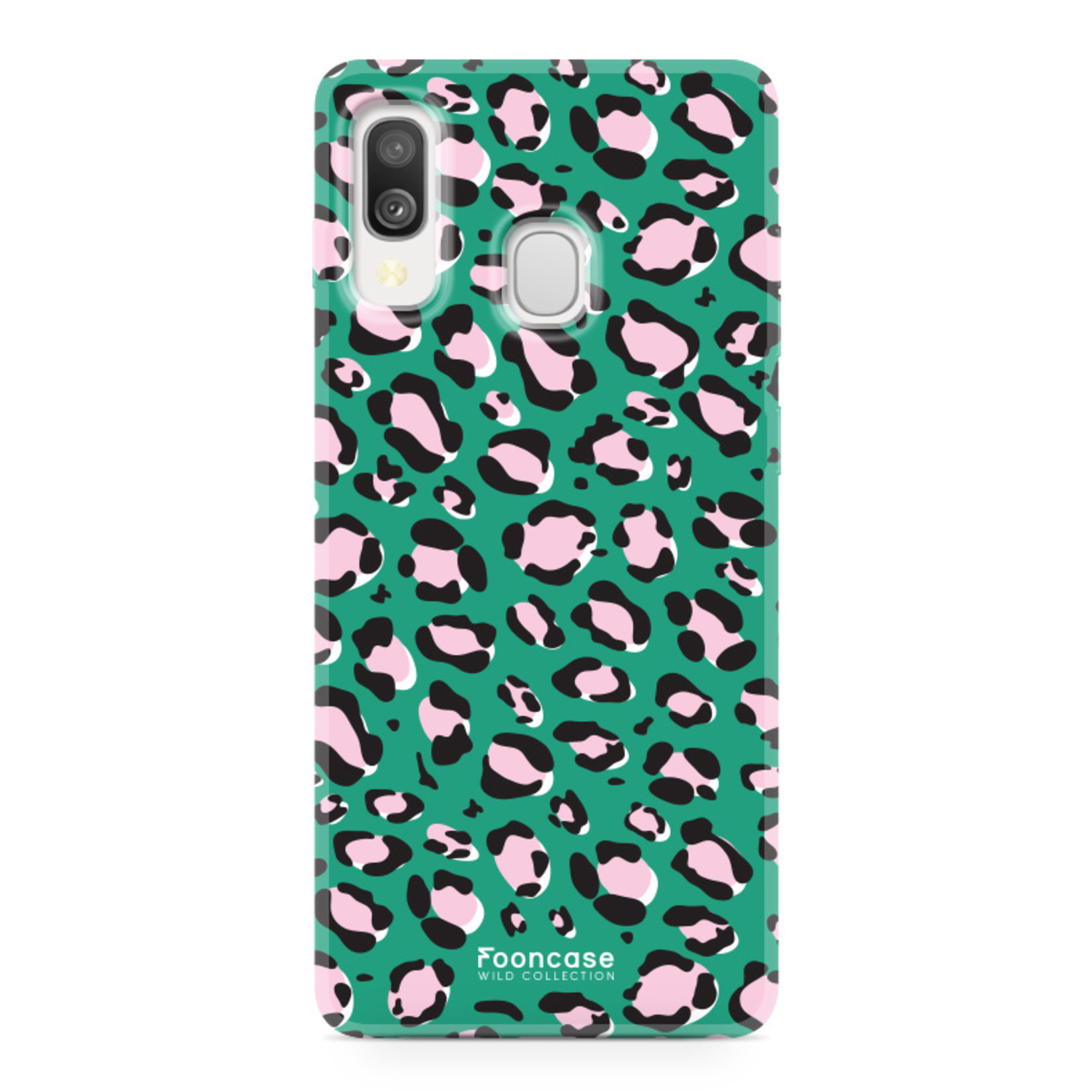 Samsung Galaxy A40 hoesje TPU Soft Case - Back Cover - Luipaard / Leopard print / Groen