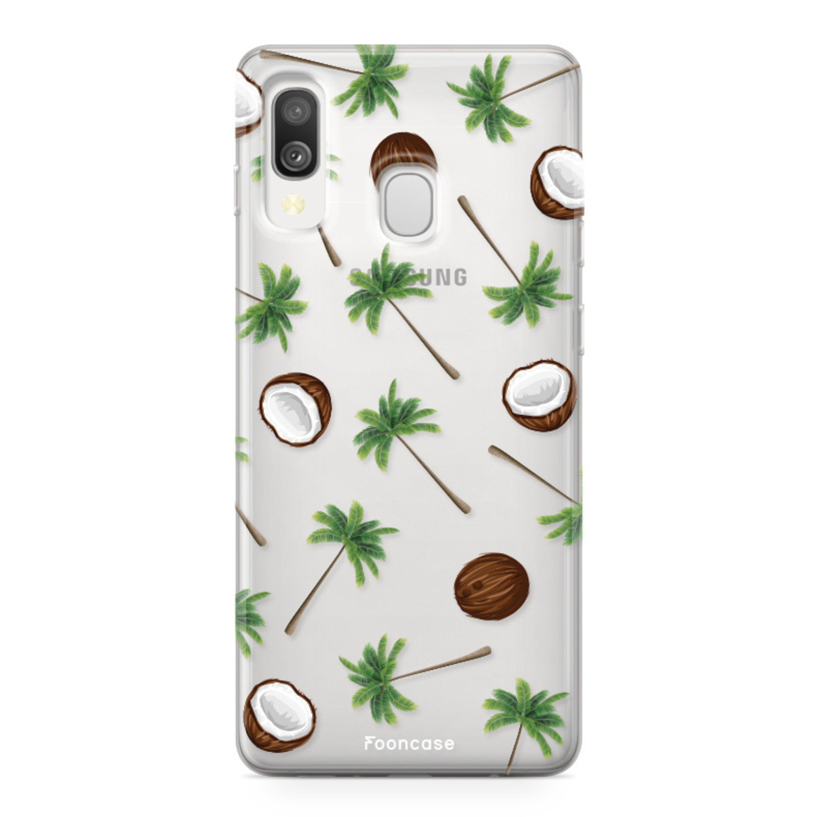 Samsung Galaxy A40 hoesje TPU Soft Case - Back Cover - Coco Paradise / Kokosnoot / Palmboom