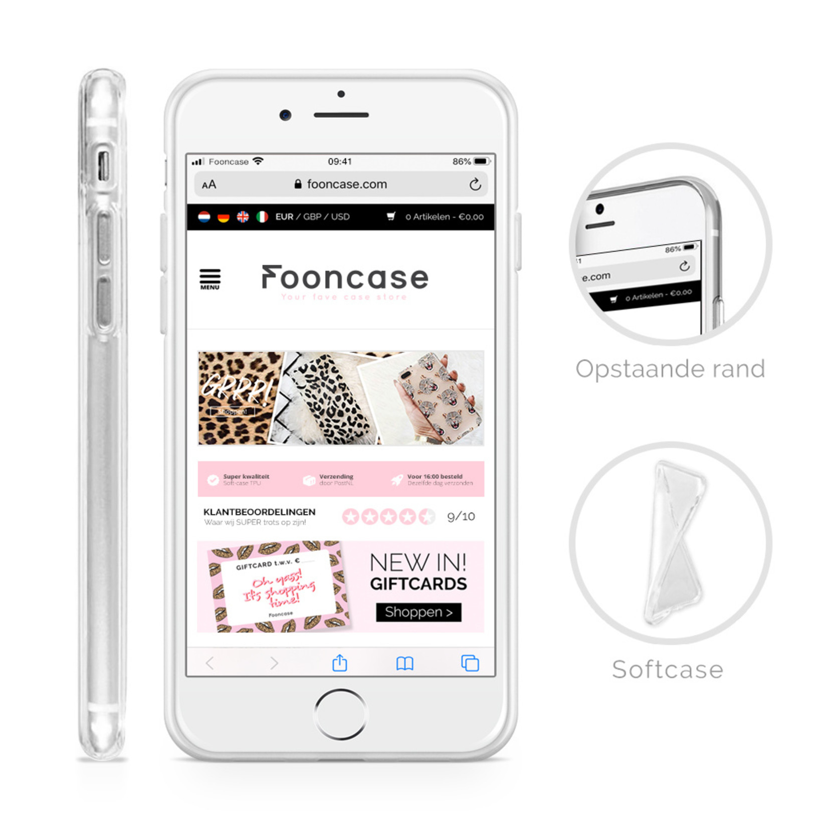 FOONCASE iPhone 7 Plus hoesje TPU Soft Case - Back Cover - Luipaard / Leopard print