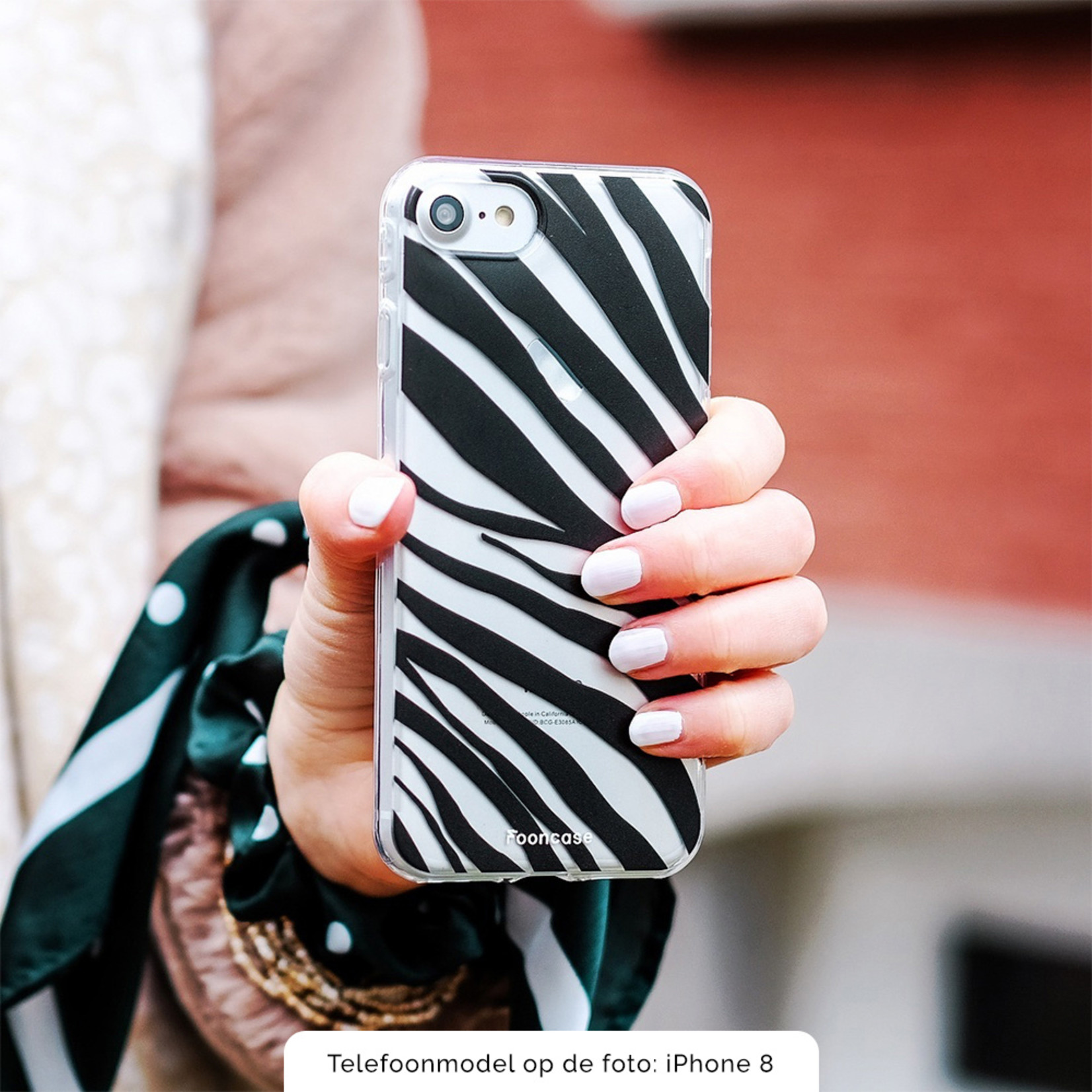FOONCASE iPhone 8 hoesje TPU Soft Case - Back Cover - Zebra print