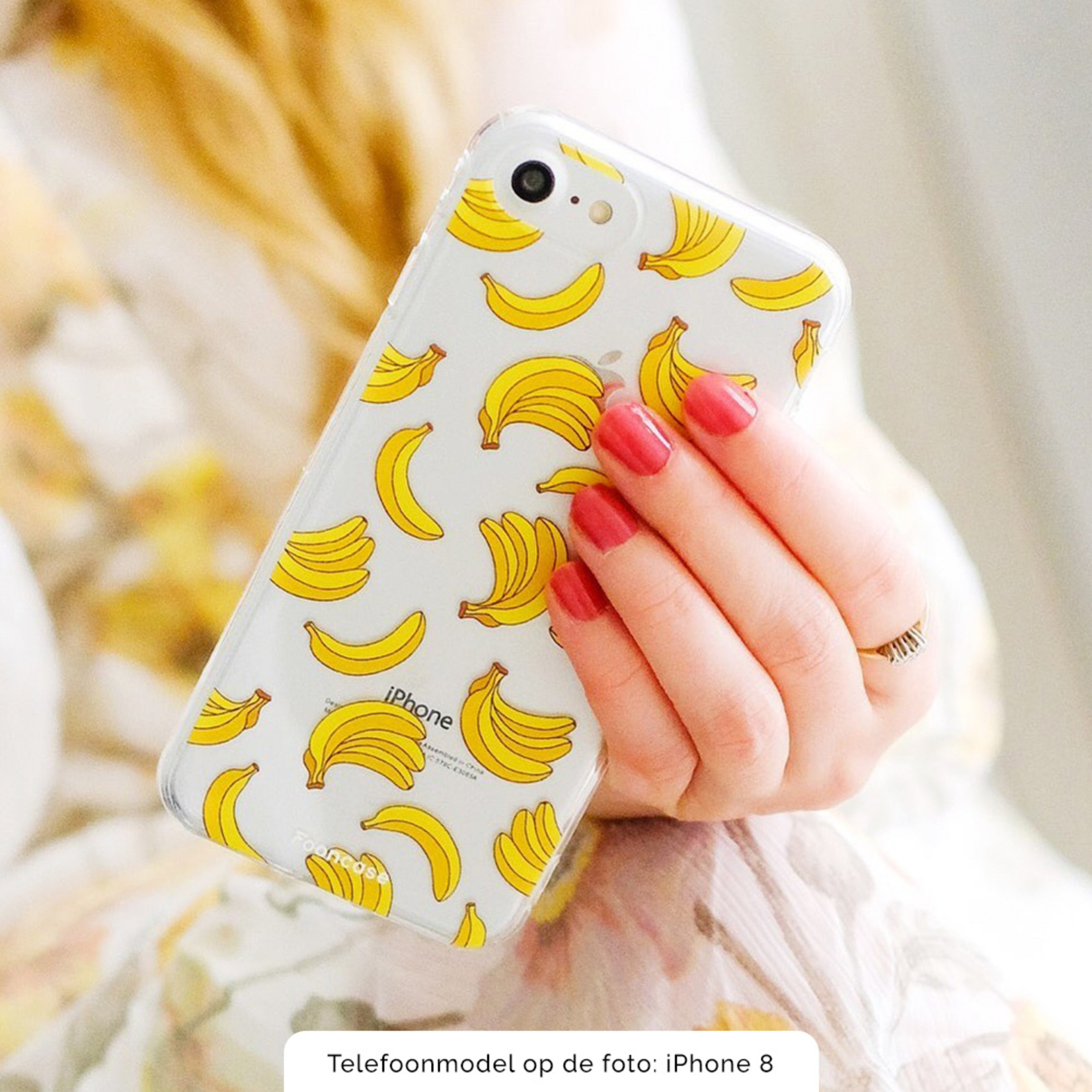 FOONCASE iPhone XS hoesje TPU Soft Case - Back Cover - Bananas / Banaan / Bananen