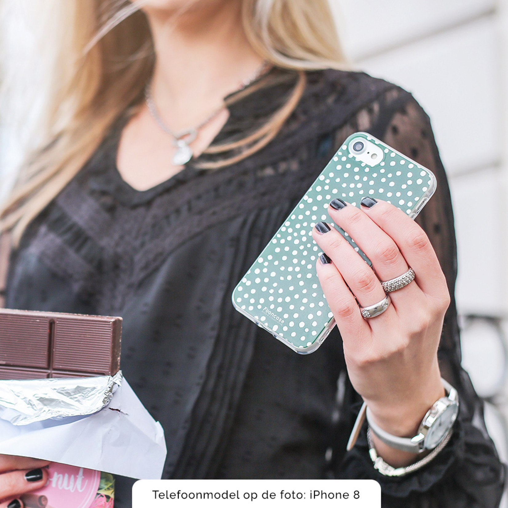 FOONCASE Iphone XS - POLKA COLLECTION / Dark green