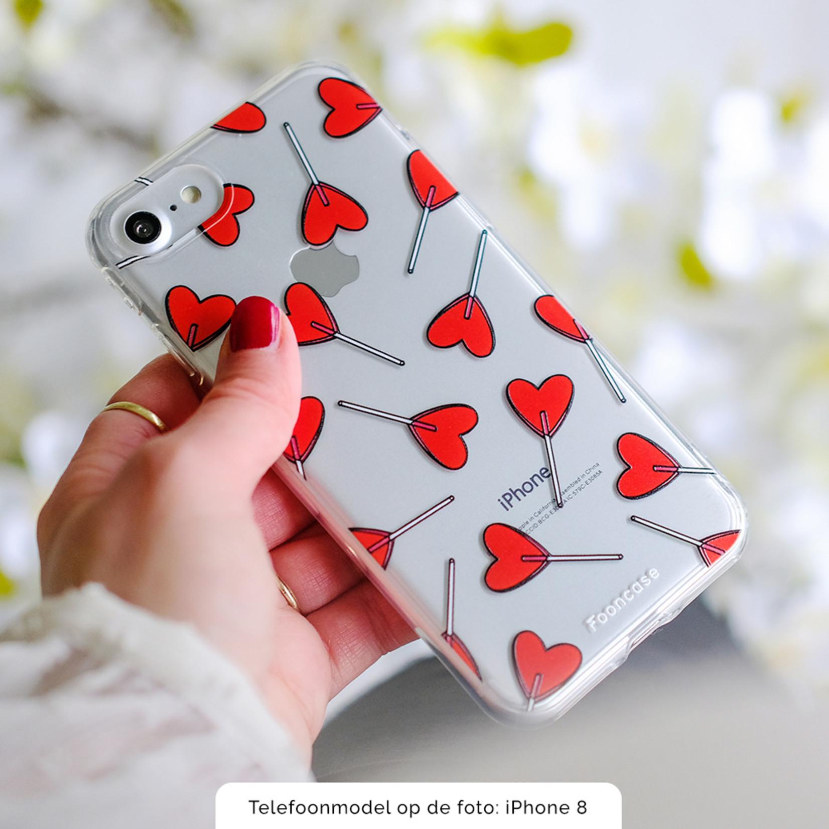 FOONCASE Fooncase Hoesje Geschikt voor iPhone XR - Shockproof Case - Back Cover / Soft Case - Love Pop