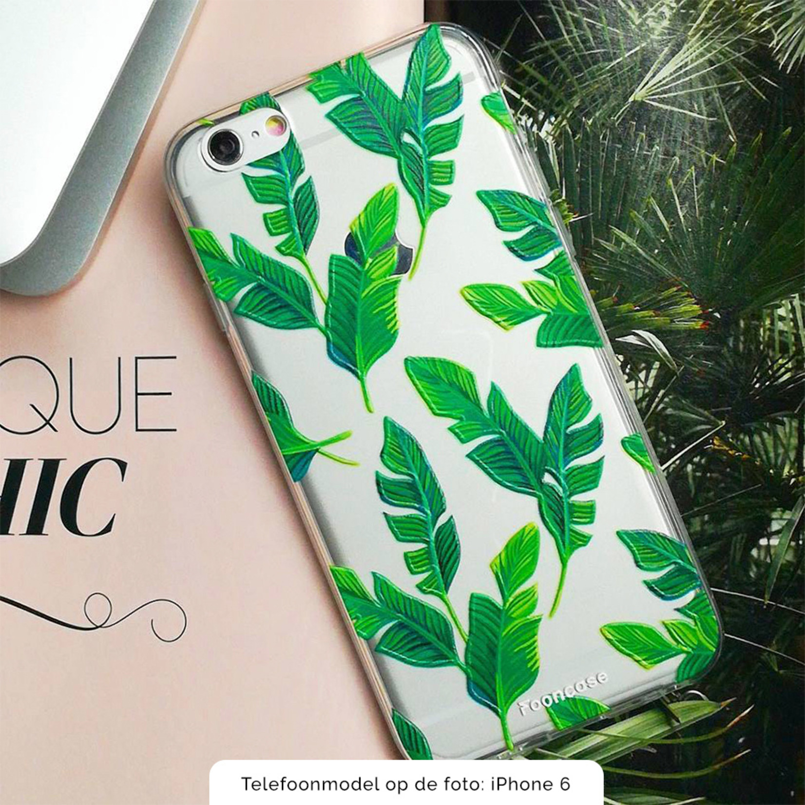 FOONCASE iPhone 11 hoesje TPU Soft Case - Back Cover - Banana leaves / Bananen bladeren