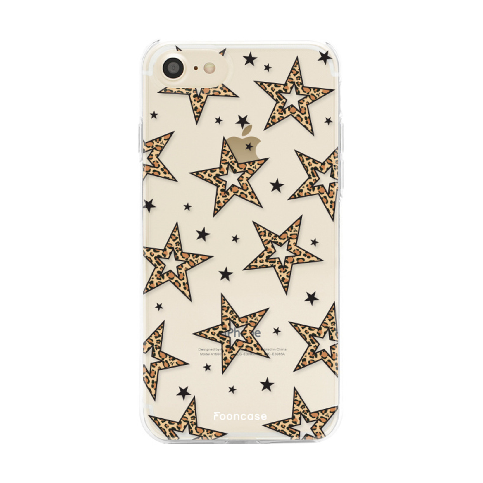 iPhone 7 hoesje TPU Soft Case - Back Cover - Rebell Leopard / Luipaard sterren
